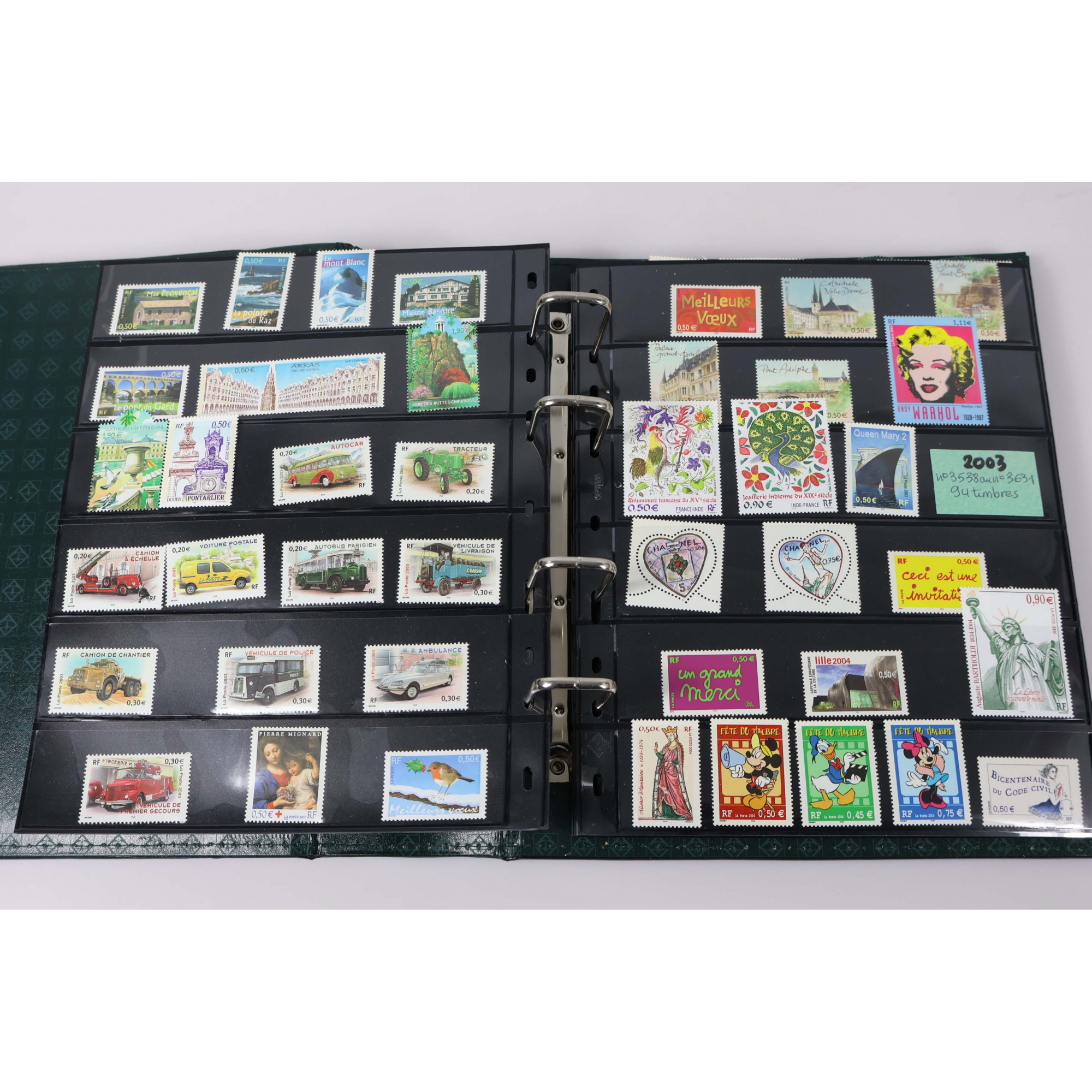 COLLECTION DE FRANCE TIMBRES-POSTE DE 2000 À 2009 VALEUR FACIALE 523€