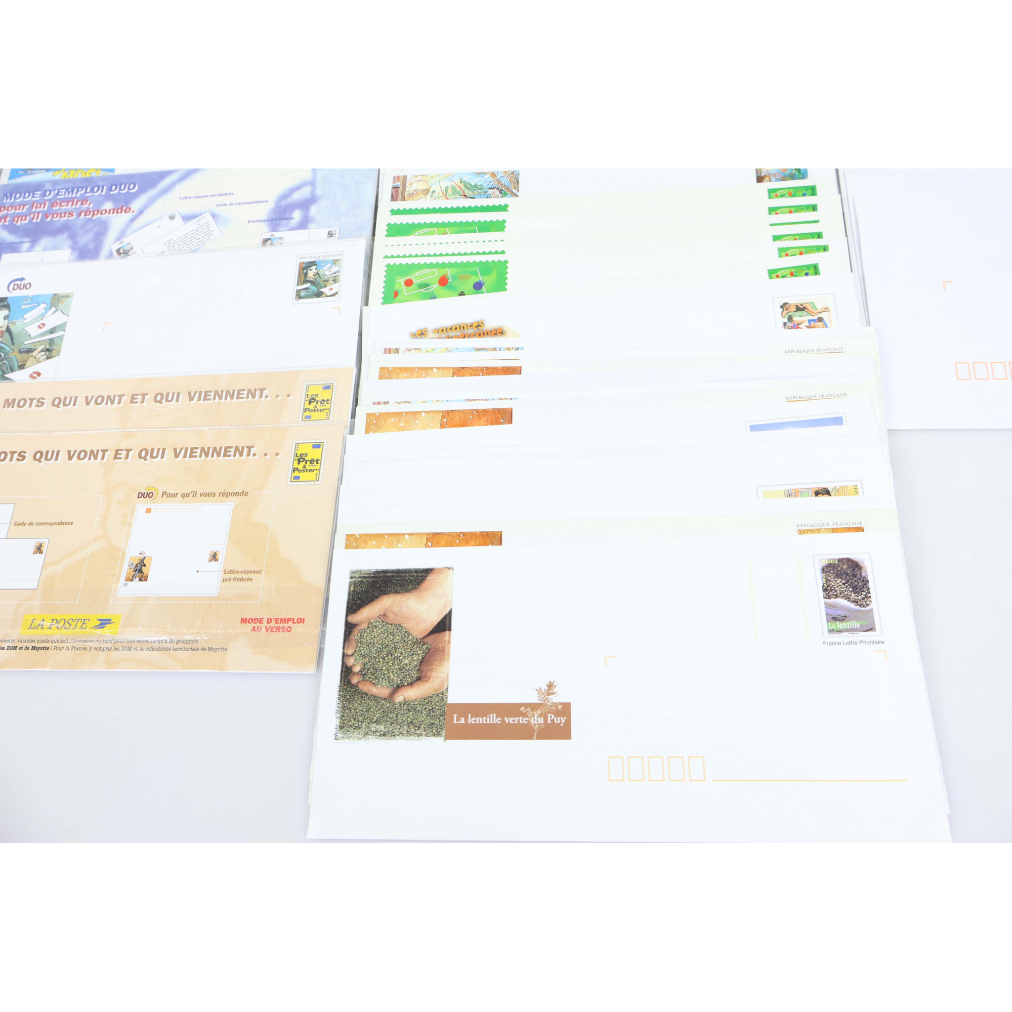 LOT DE 100 ENVELOPPES PRÉ AFFRANCHIES POUR LETTRES 20G FRANCE, THÈMES DIVERS