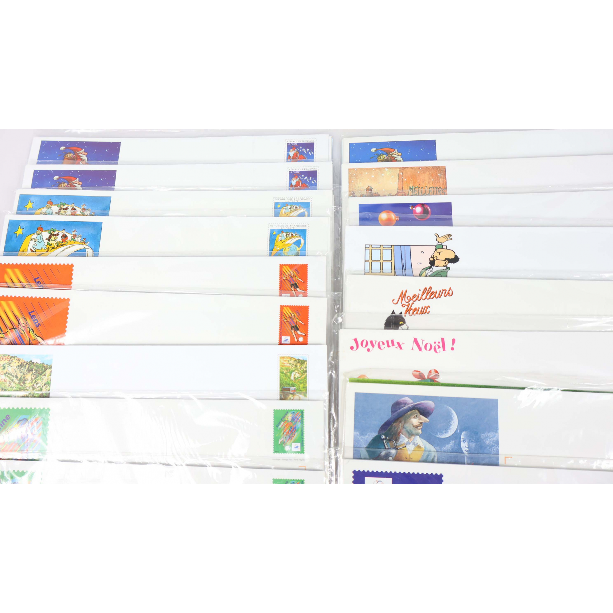 LOT DE 100 ENVELOPPES MONDE PRÉ-AFFRANCHIES POUR LETTRES 20G, THÈMES DIVERS