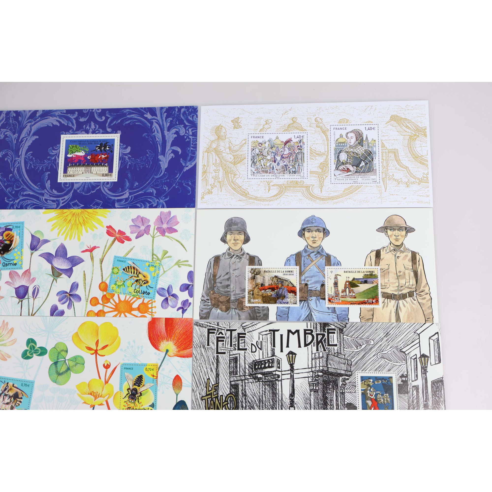 LOT DE BLOCS SOUVENIRS FRANCE ANNÉE COMPLÈTE 2016 N°122 A 131 TIMBRES NEUFS**