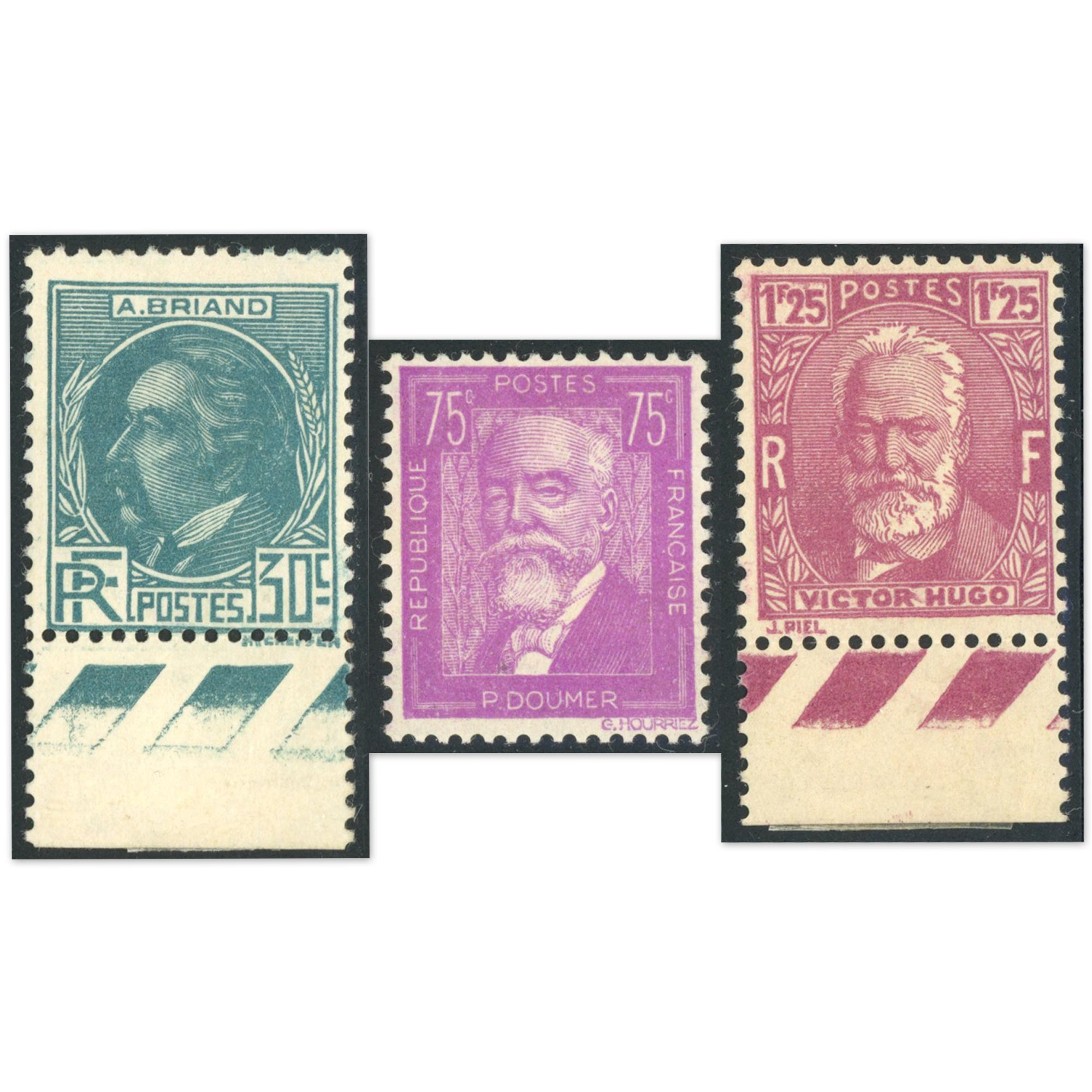 CÉLÉBRITÉS N°291 À 293 TIMBRES DE FRANCE NEUFS** AVEC BDF ANNÉE 1933 COTE 155€