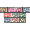 MONACO SÉRIE COMPLÈTE N°215 À 224 TIMBRES NEUFS** ANNÉE 1941 COTE 200€