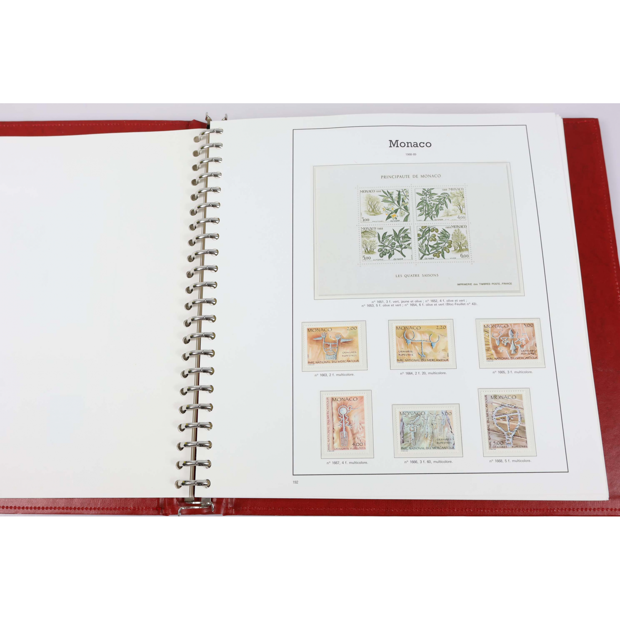 COLLECTION SUIVIE DE MONACO DE 1988 À 1997 TIMBRES NEUFS** FACIALE 2700FFr