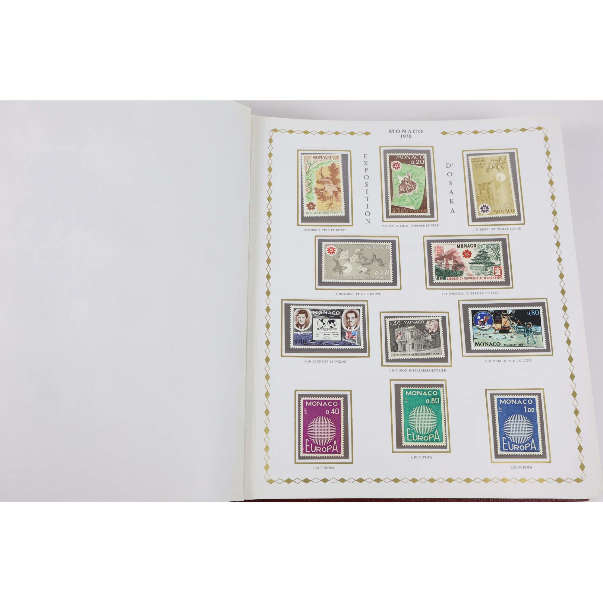 COLLECTION DE MONACO DE 1969 À 1980 TIMBRES NEUFS** ALBUM PRINCESSE CÉRÈS