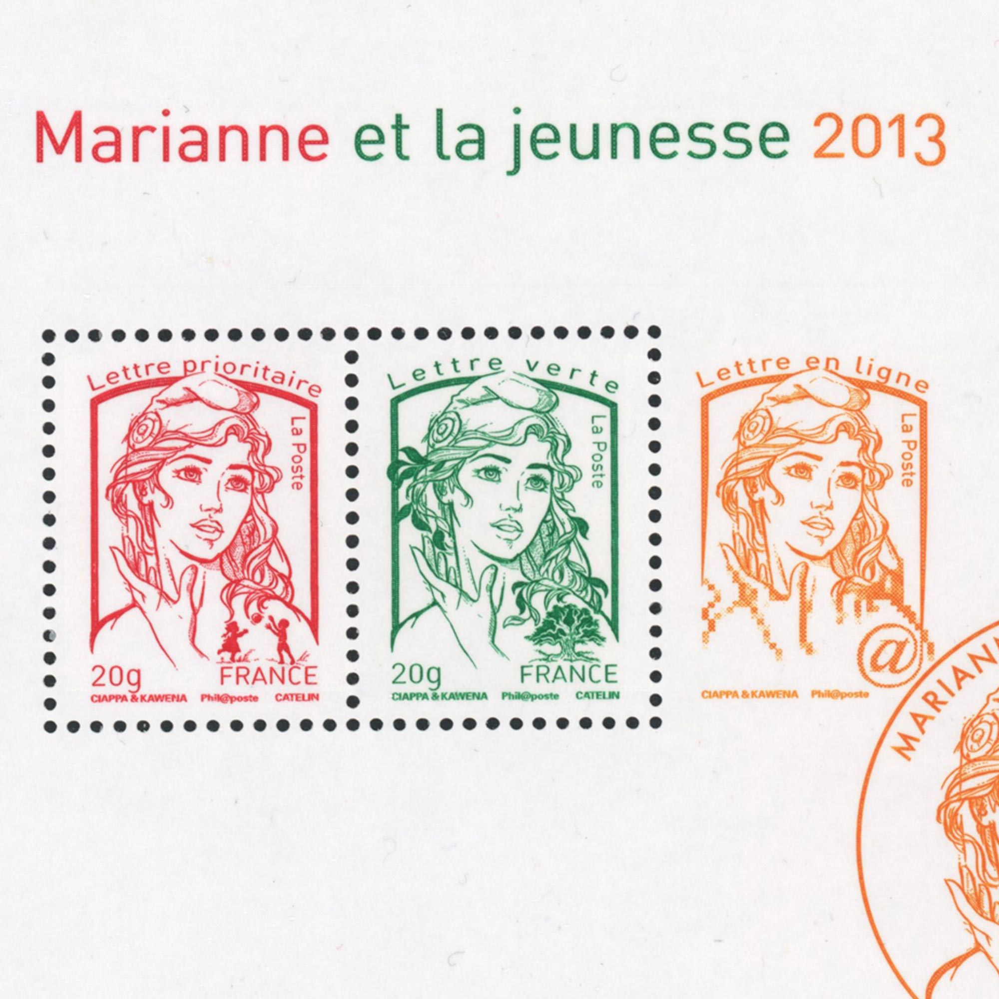 BLOC SOUVENIR N°82 MARIANNE DE CIAPPA ET KAWENA TIMBRES NEUFS** ANNÉE 2013
