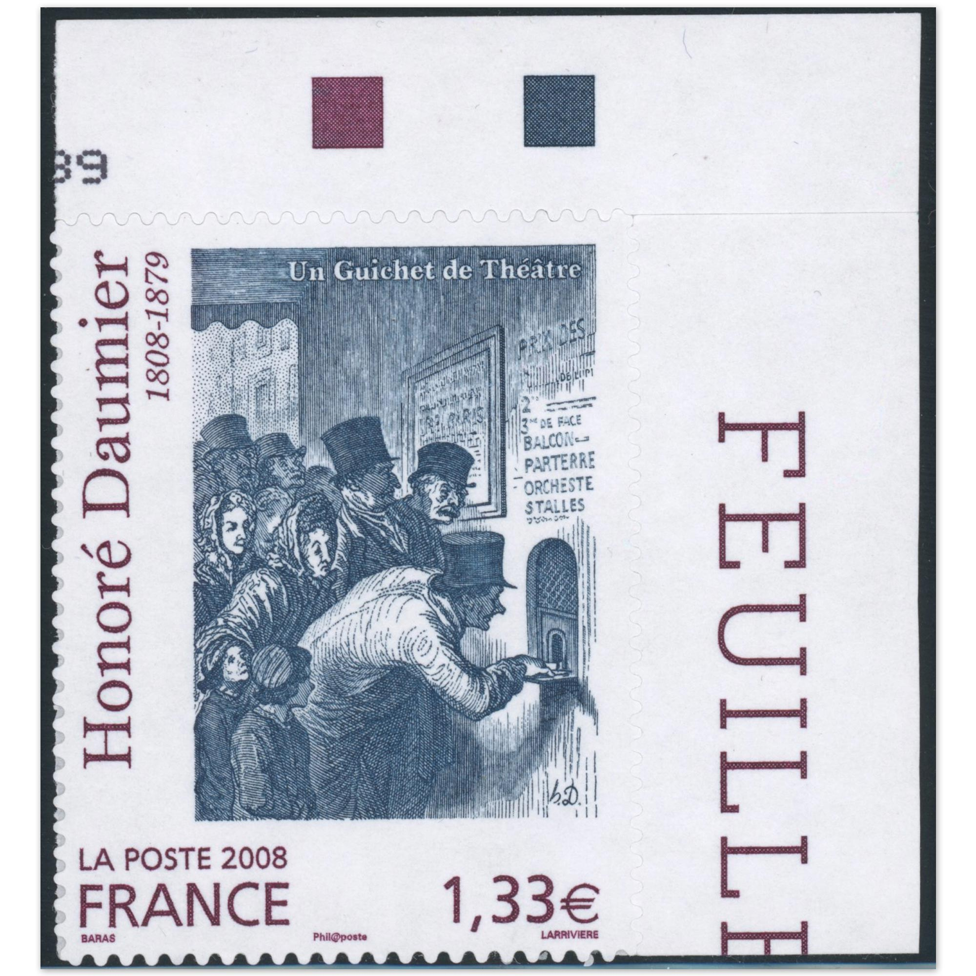 TIMBRE POSTE AUTOADHÉSIF 224 HONORÉ DAUMIER 2008 NEUF** BDF ANNÉE 2008 COTE 295€