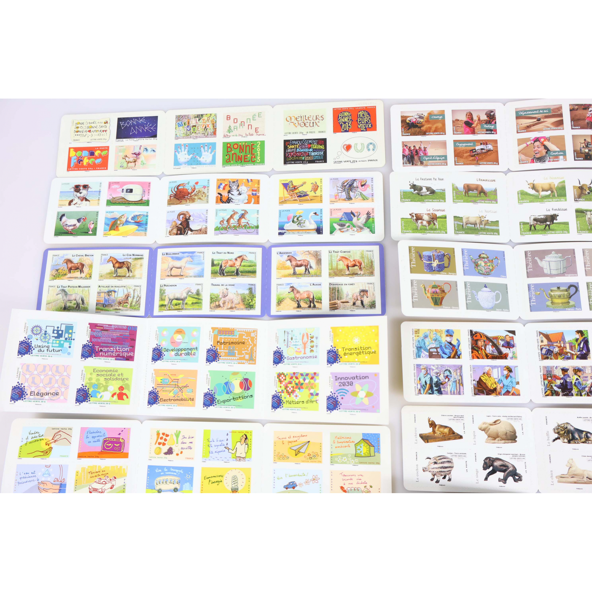 LOT 204 TIMBRES AUTOADHÉSIFS LETTRES VERTES 20G VP FRANCE , CARNETS POUR AFFRANCHIR