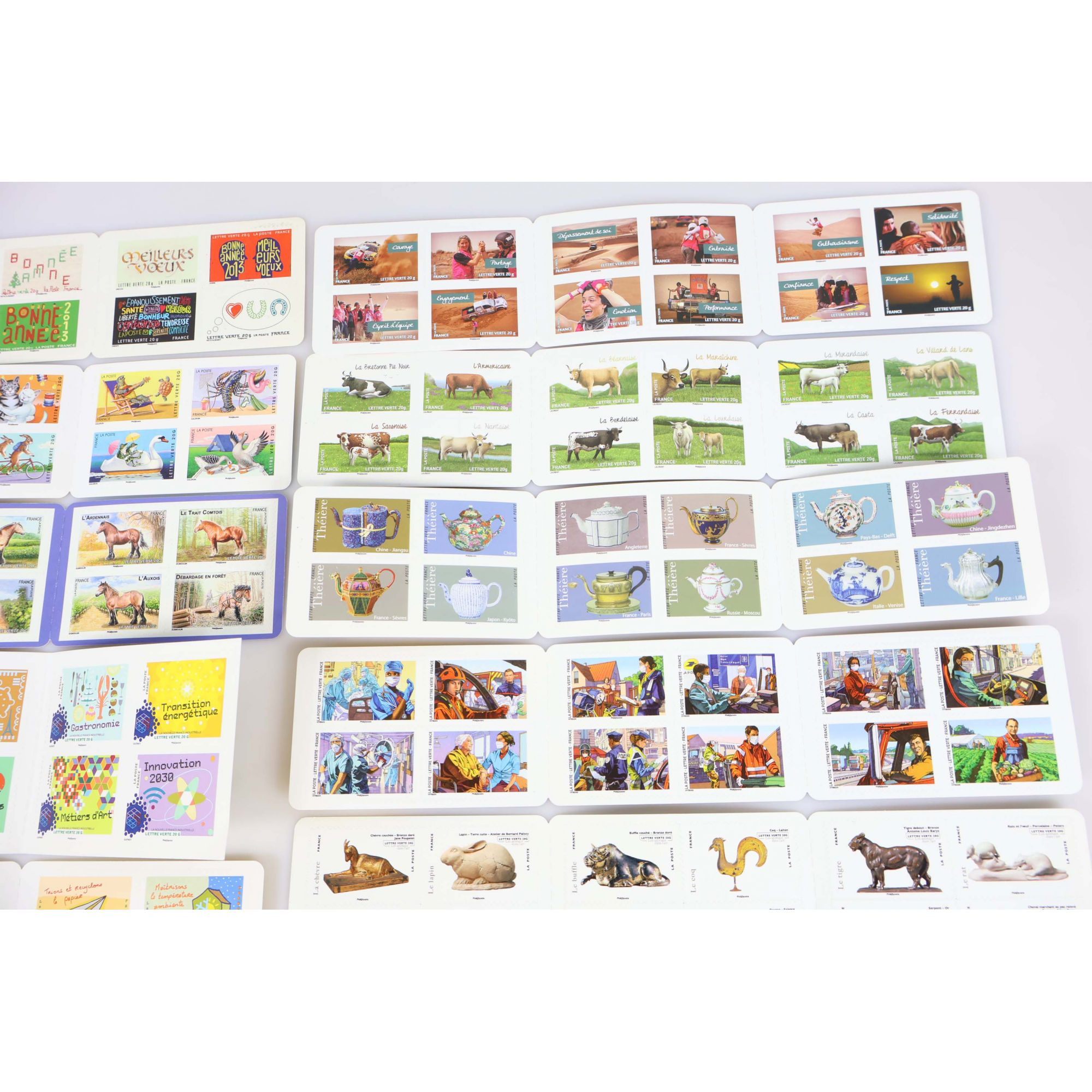 LOT 204 TIMBRES AUTOADHÉSIFS LETTRES VERTES 20G VP FRANCE , CARNETS POUR AFFRANCHIR