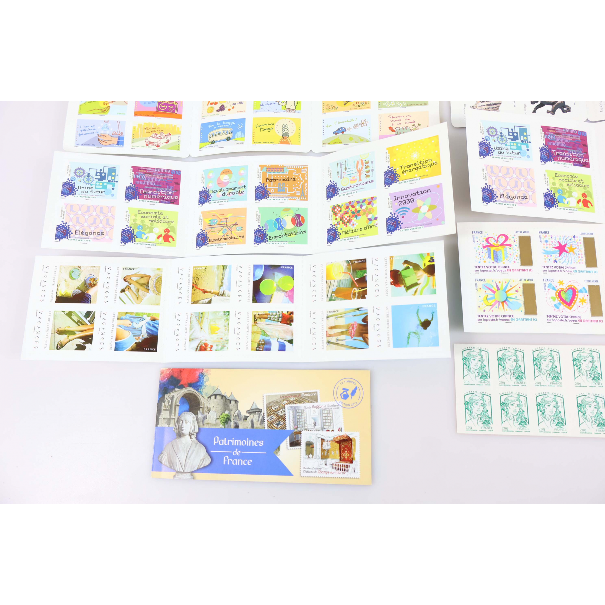 LOT 204 TIMBRES AUTOADHÉSIFS LETTRES VERTES 20G VP FRANCE , CARNETS POUR AFFRANCHIR