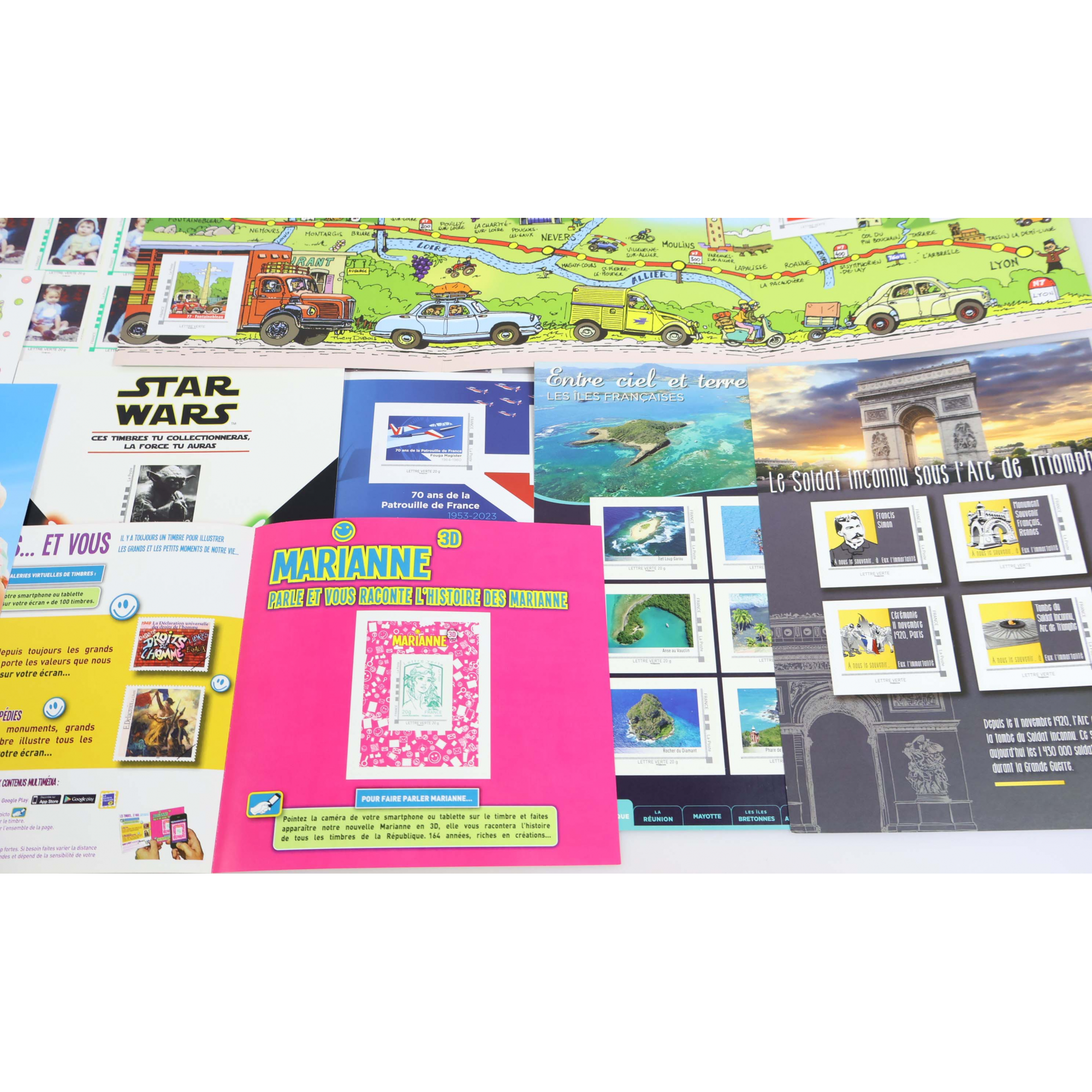 LOT DE 217 TIMBRES AUTOADHÉSIFS VP LETTRES VERTES 20G FRANCE, FORMAT COLLECTORS