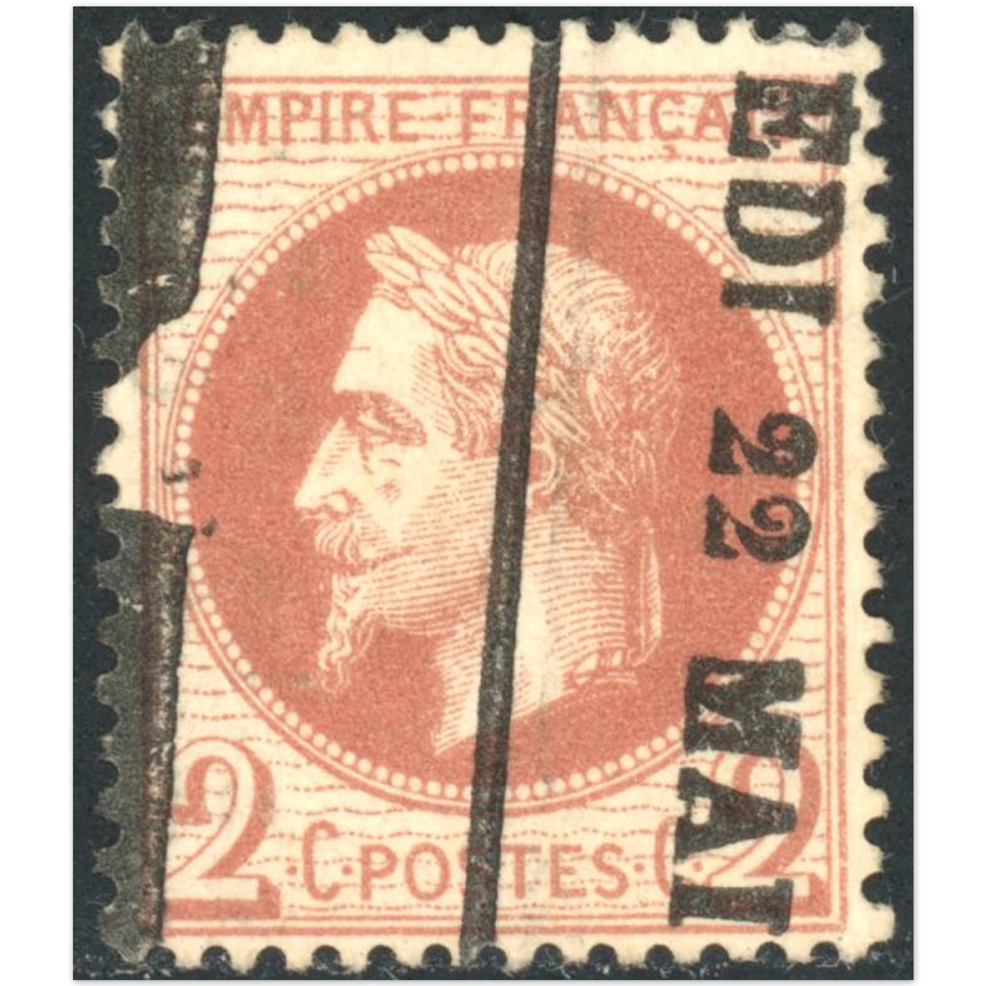 NAPOLÉON N°26A TIMBRE DE FRANCE OBL TYPOGRAPHIQUE DES JOURNAUX ANNÉE 1863