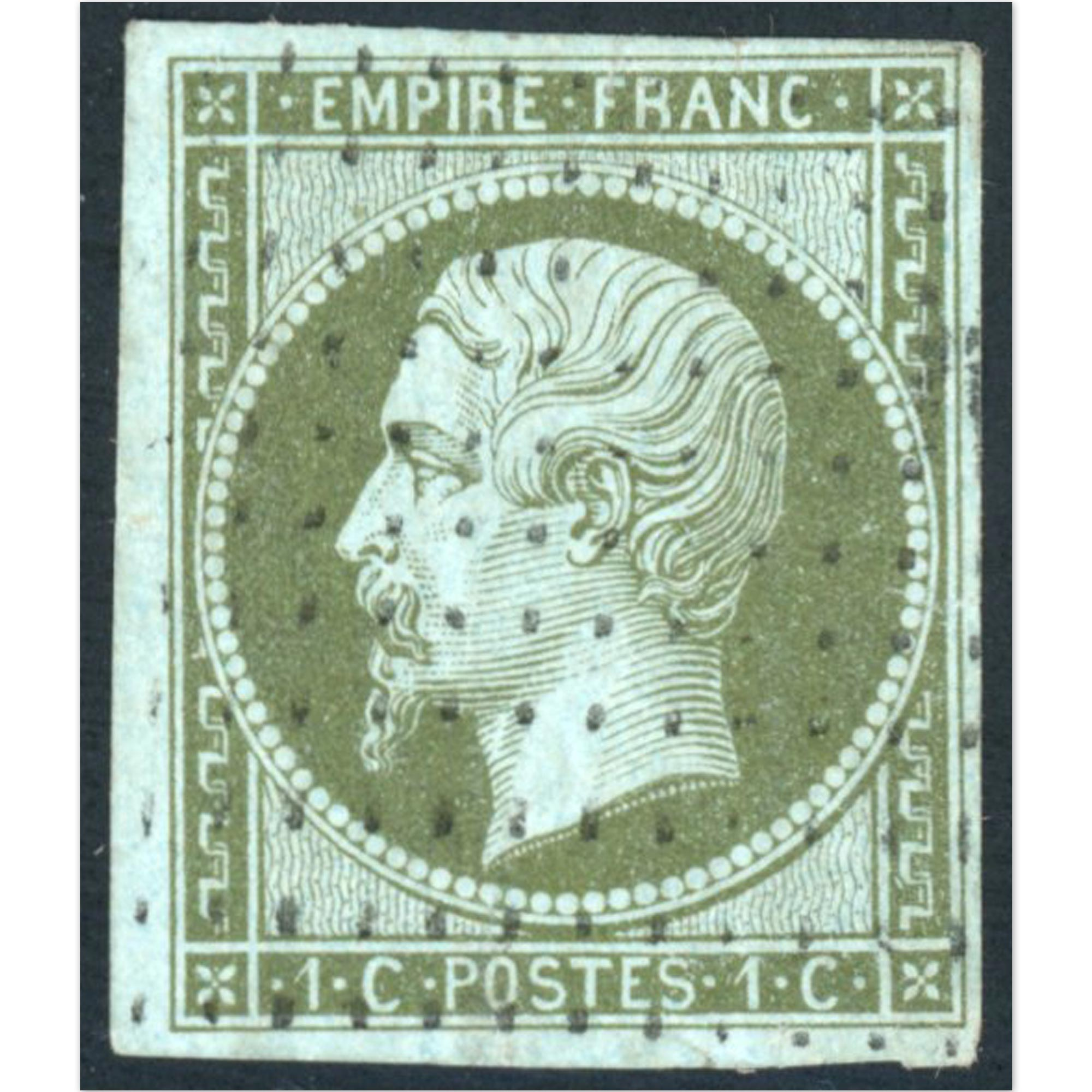 NAPOLÉON N°11 EMPIRE TIMBRE FRANCAIS OBLITÉRATION POINTILLÉS FINS ANNÉE 1860