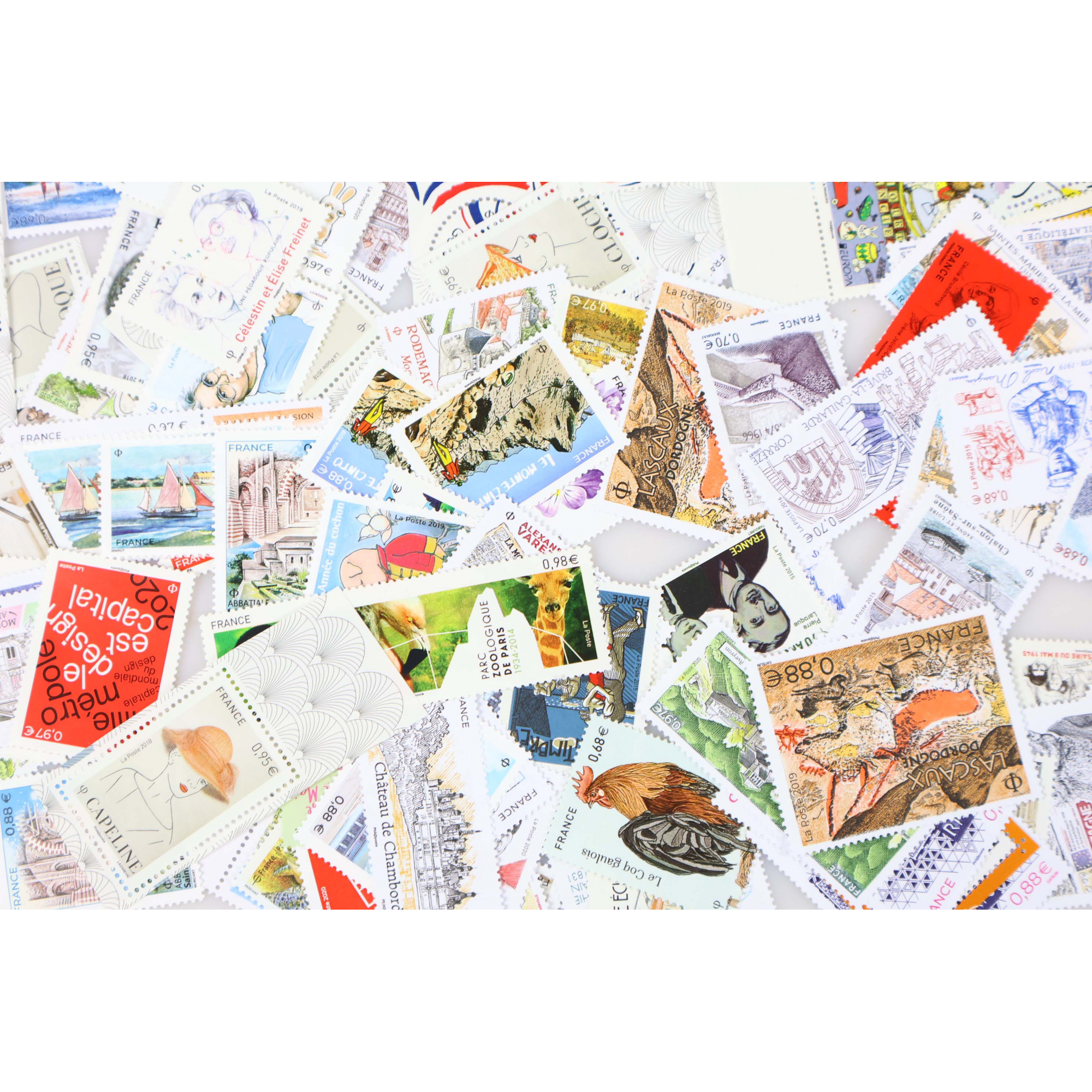 LOT DE 0.68 A 0.97€ TIMBRES DE FR ANNÉES 2015 A 2020 TIMBRES NEUFS FAC 130€