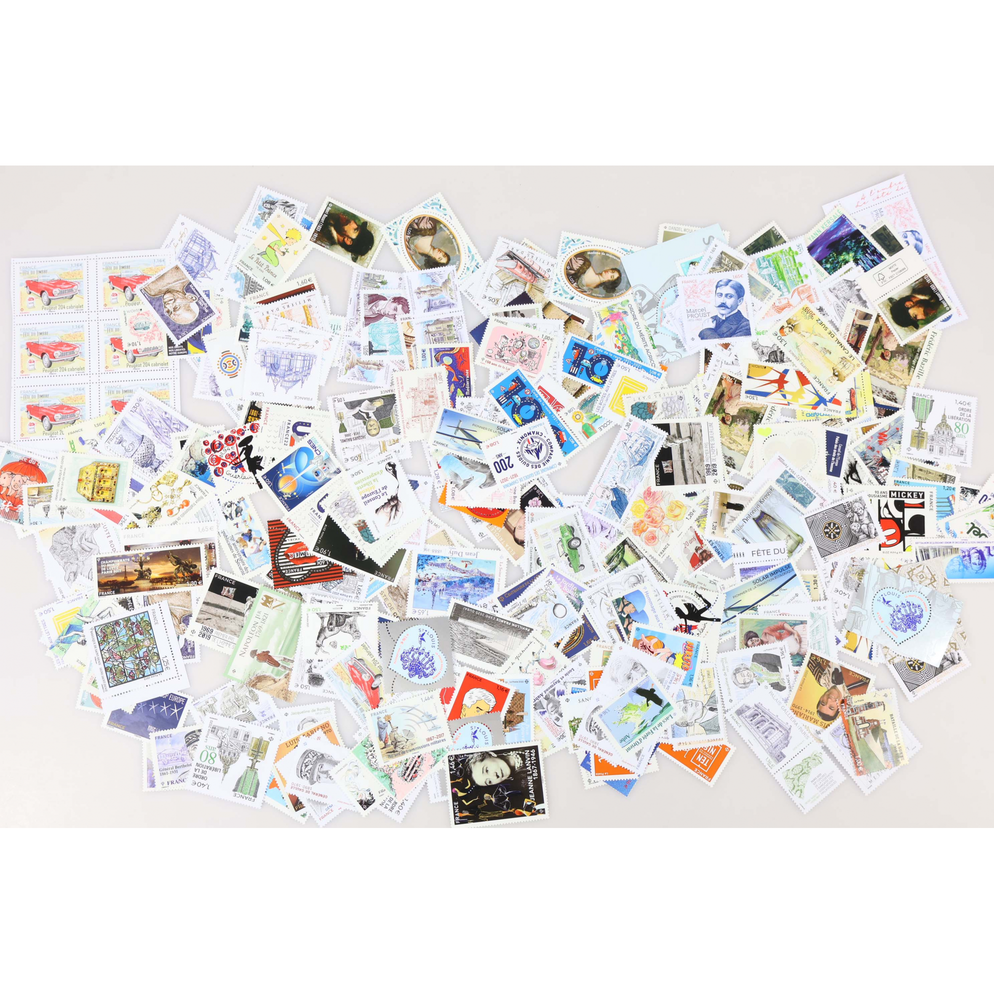 LOT DE 1 A 1.94€ TIMBRES DE FR ANNÉES 2014 A 2022 TIMBRES NEUFS FAC 385€