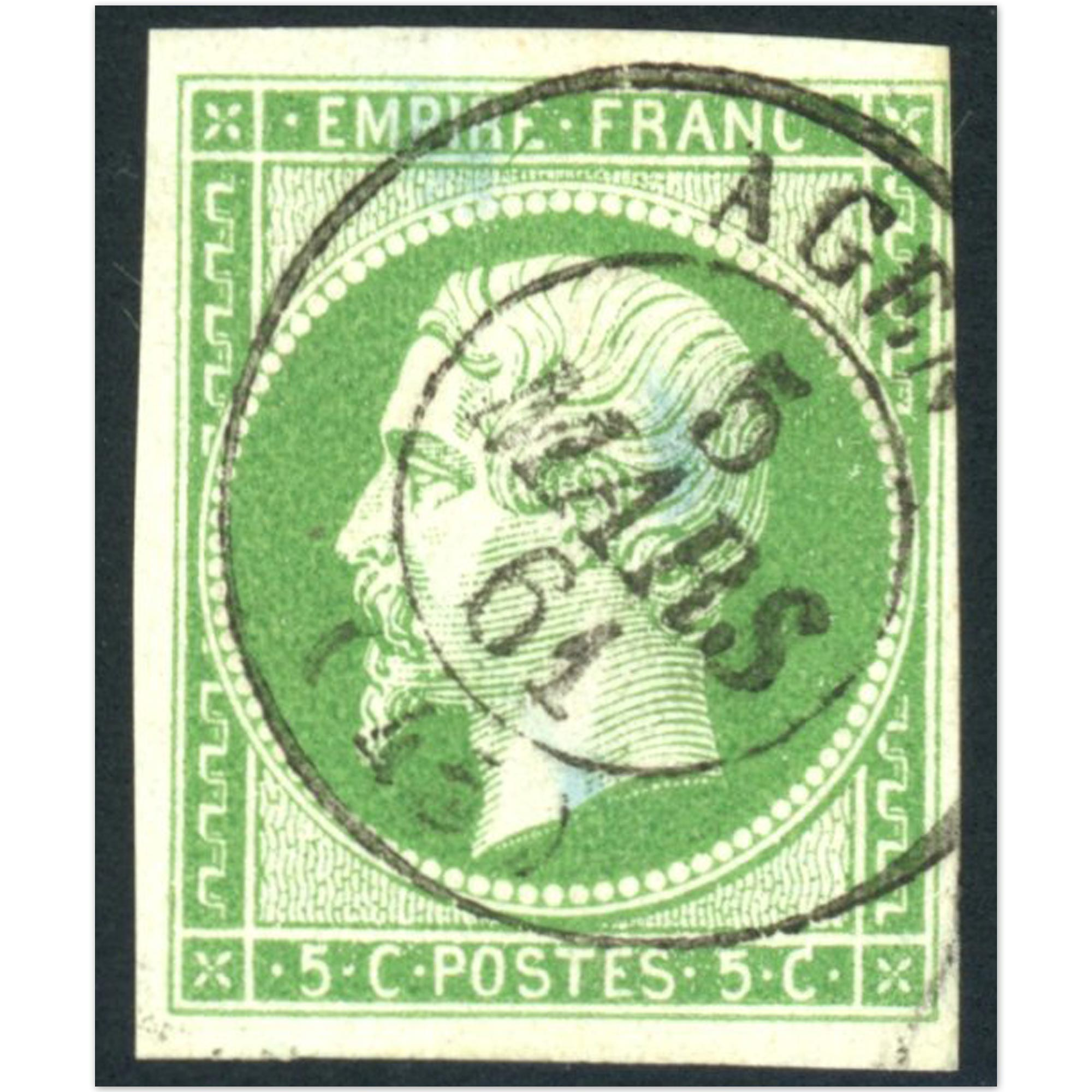 NAPOLÉON N°12 EMPIRE TIMBRE FRANCAIS OBLITÉRATION CACHET À DATE TYPE 15 AN 1861