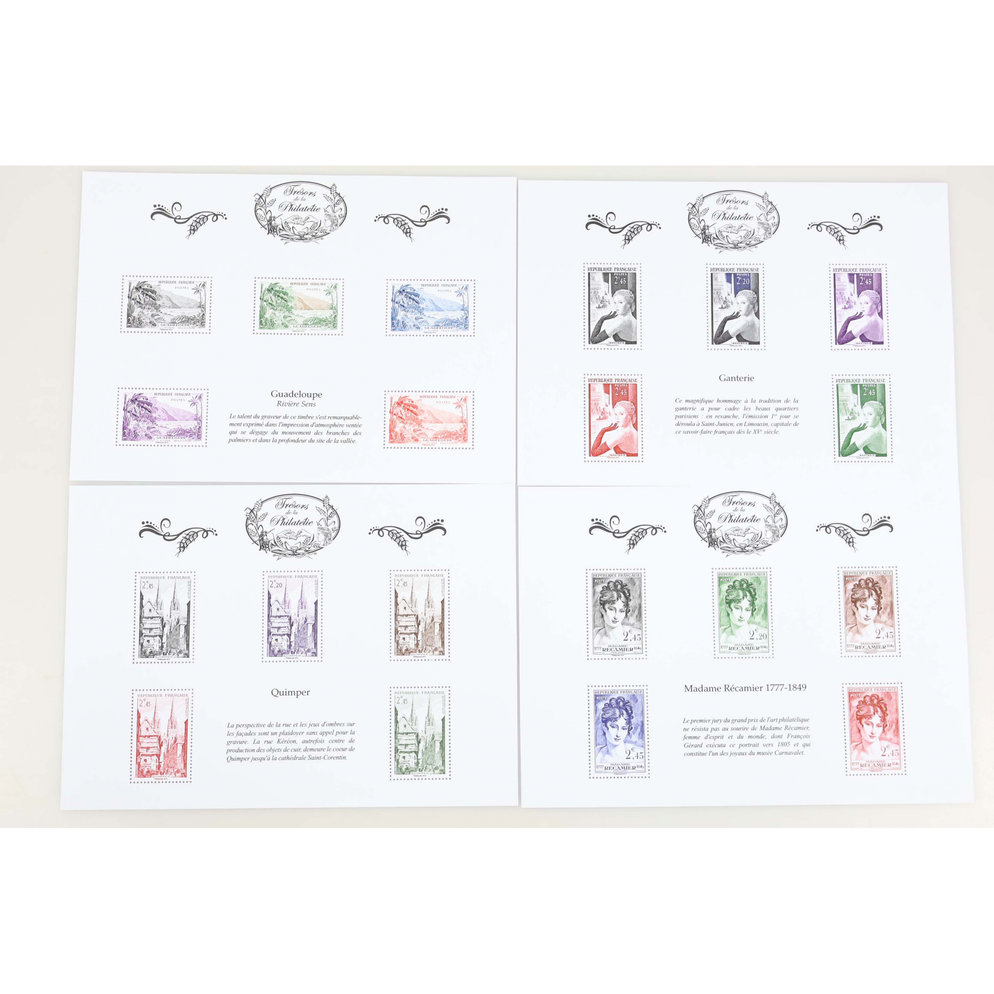 SÉRIE COMPLÈTE LES TRÉSORS DE LA PHILATÉLIE ANNÉE 2014, JEU COMPLET DE 10 BLOCS