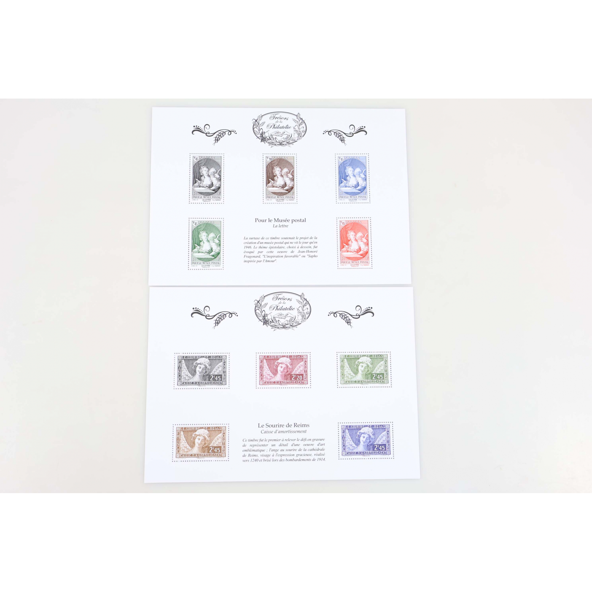 SÉRIE COMPLÈTE LES TRÉSORS DE LA PHILATÉLIE ANNÉE 2014, JEU COMPLET DE 10 BLOCS
