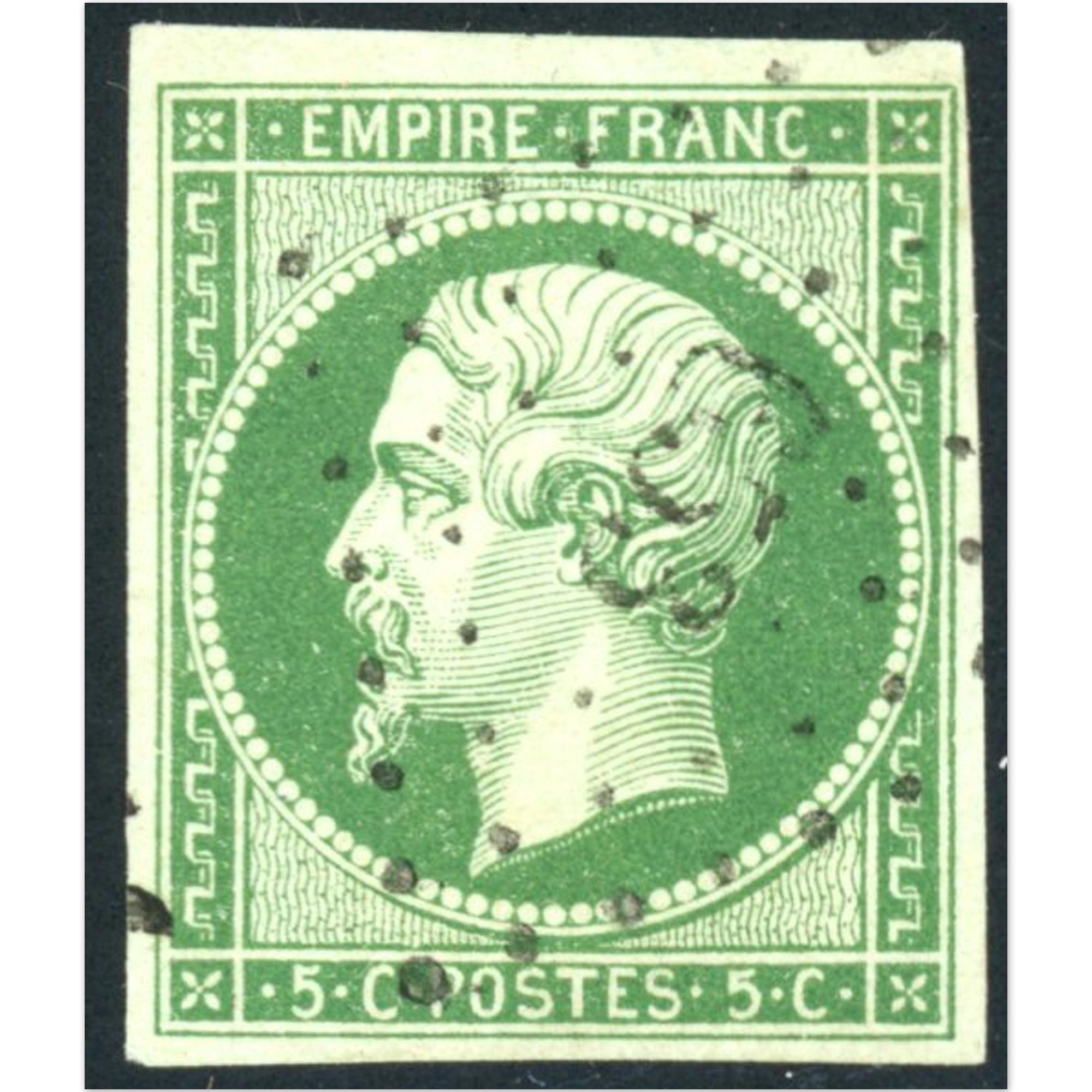NAPOLÉON N°11 EMPIRE TIMBRE FRANCAIS BELLE OBLITÉRATION ANNÉE 1854 COTE 100€