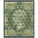 NAPOLÉON N°19 EMPIRE TIMBRE FRANCAIS OBLITERATION ÉTOILE MUETTE BLEUE COTE 150€