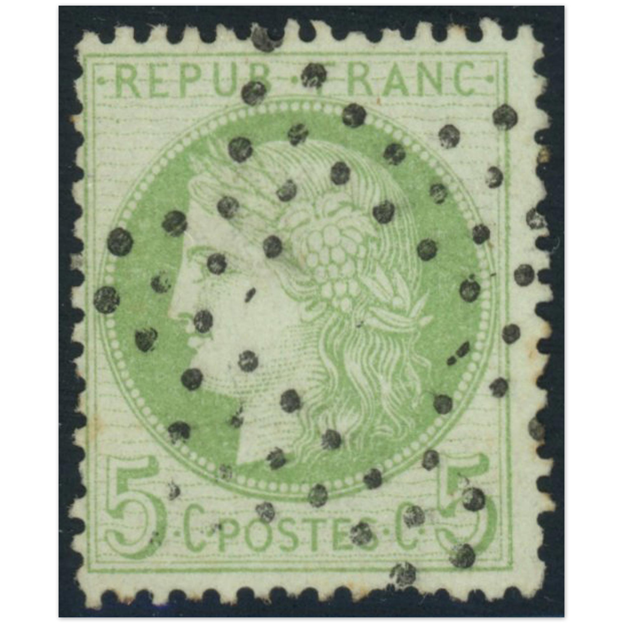 2 TIMBRES CÉRÈS N°53 TIMBRE FRANCAIS OBLITÉRATION ÉTOILE ÉVIDÉE 4 ET 10 COTE 60€