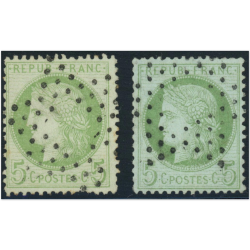 2 TIMBRES CÉRÈS N°53 TIMBRE FRANCAIS OBLITÉRATION ÉTOILE ÉVIDÉE 4 ET 10 COTE 60€