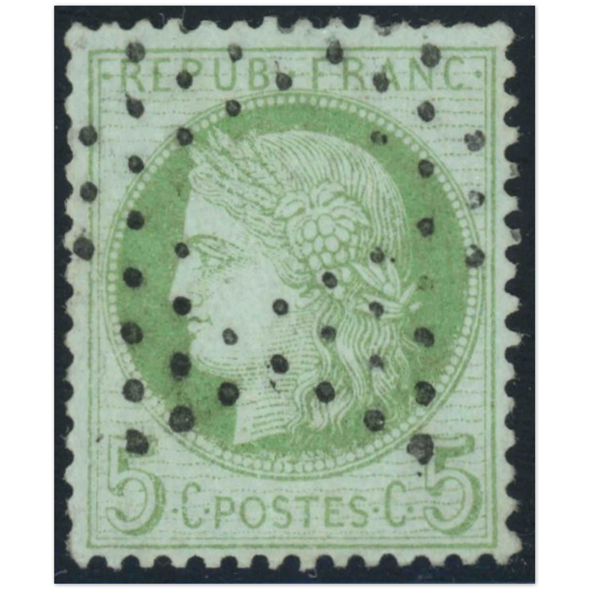2 TIMBRES CÉRÈS N°53 TIMBRE FRANCAIS OBLITÉRATION ÉTOILE ÉVIDÉE 4 ET 10 COTE 60€
