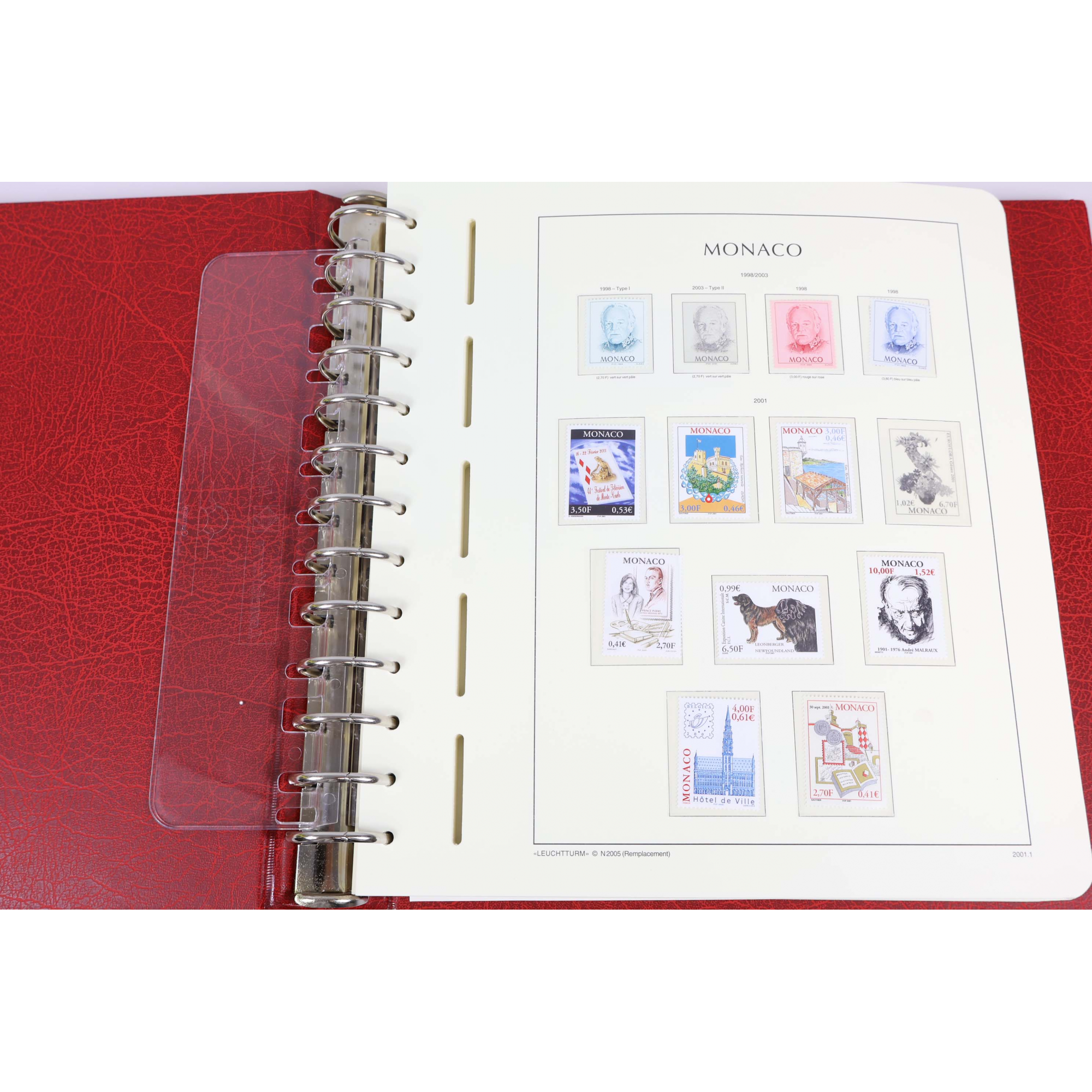 COLLECTION DE MONACO DE 2001 A 2011 TIMBRES NEUFS** CLASSEUR LEUCHTTURM