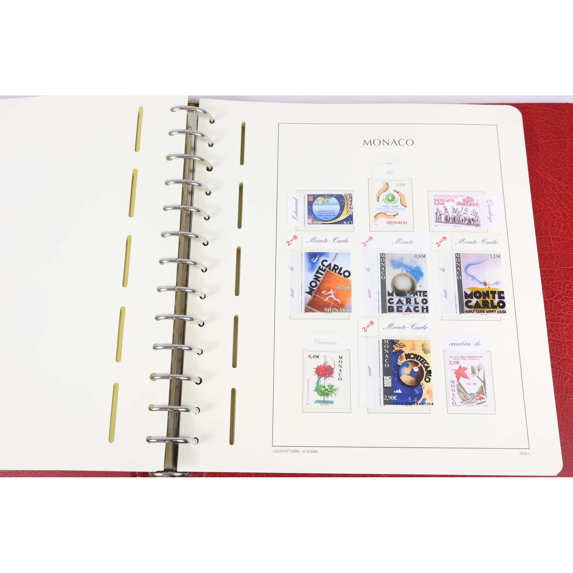 COLLECTION DE MONACO DE 2001 A 2011 TIMBRES NEUFS** CLASSEUR LEUCHTTURM