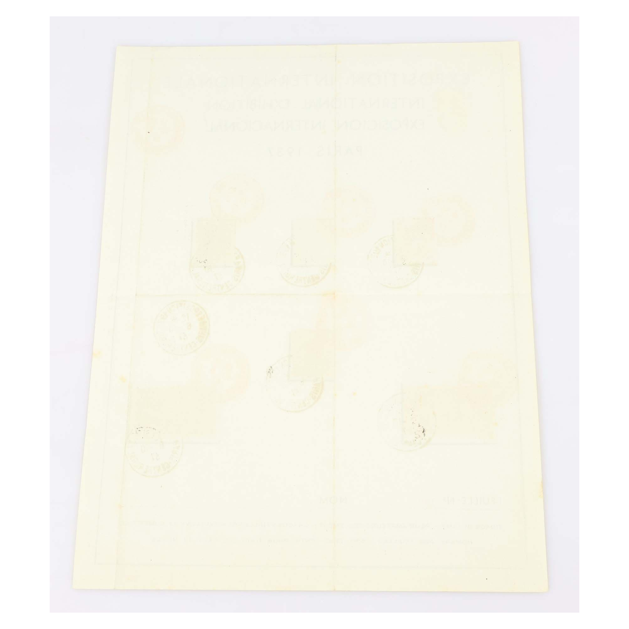 TIRAGE DE LUXE 250 EXEMPLAIRES EXPOSITION INTERNATIONALE DE PARIS DE 1937