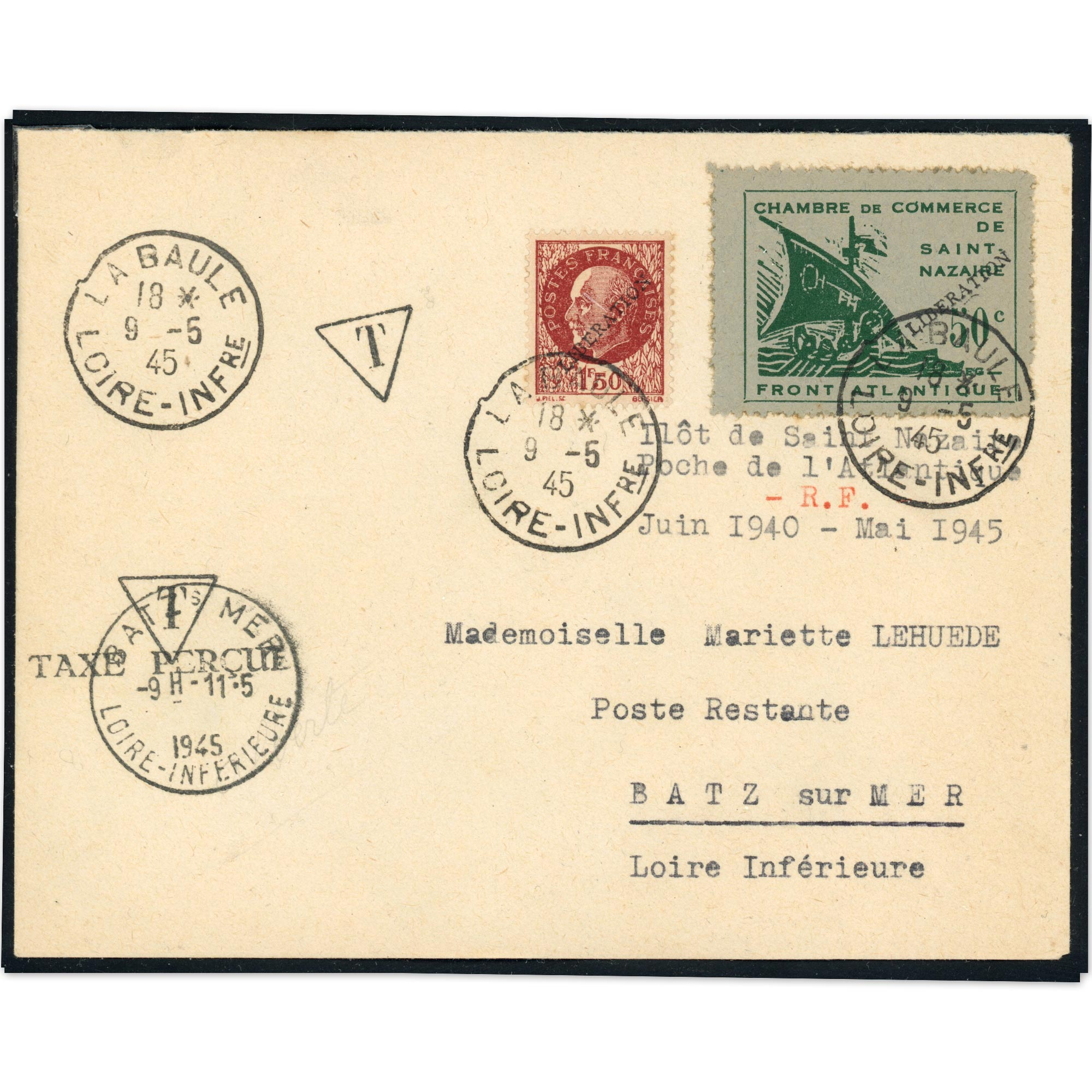 TIMBRES DE GUERRE N°74 ET 75 SUR 2 ENVELOPPES, COTE ÉLEVÉE, MARQUE "LIBÉRATION"