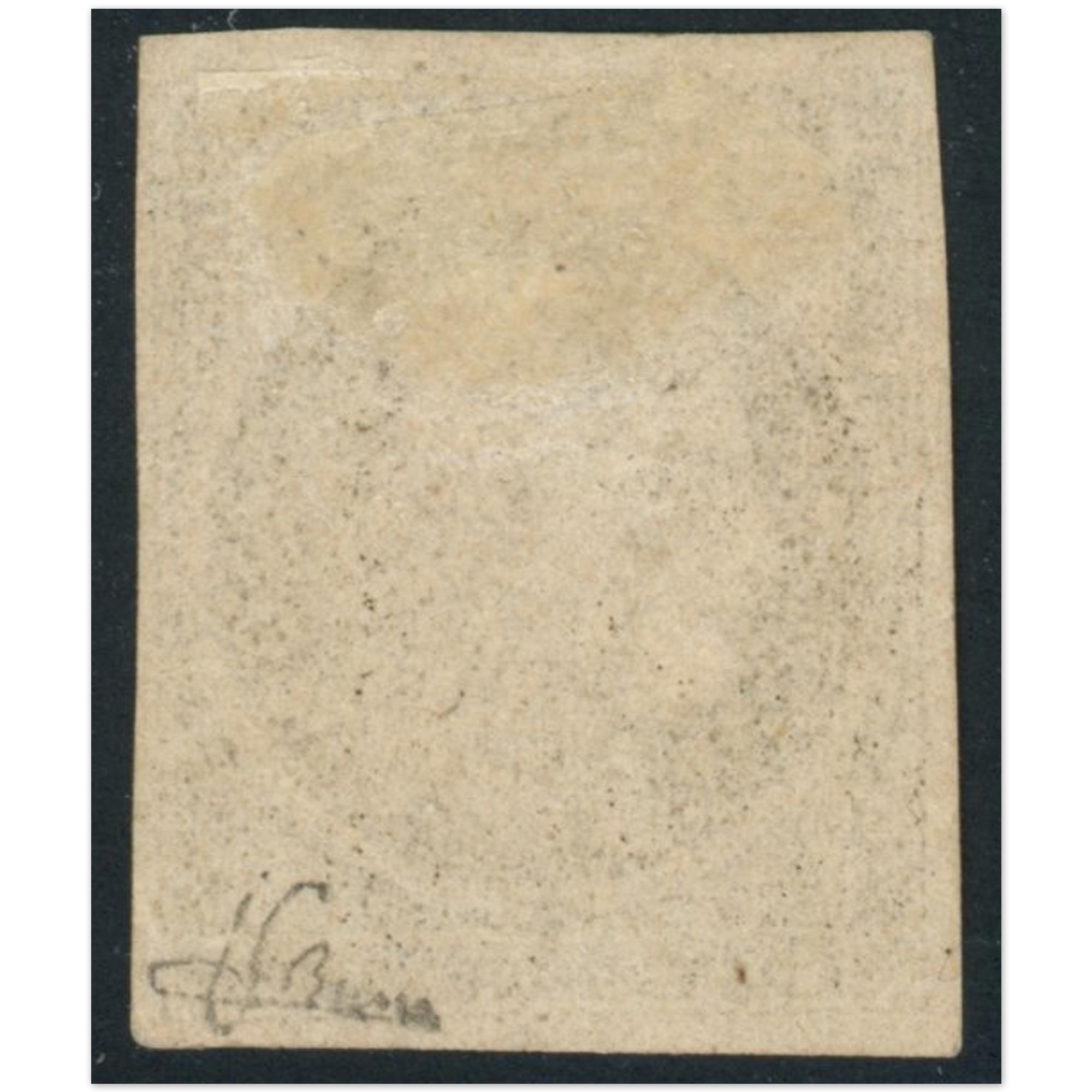 TIMBRE CÉRÈS N°3b VARIÉTÉ NOIR SUR CHAMOIS CLASSIQUE DE FRANCE SIGNÉ BRUN