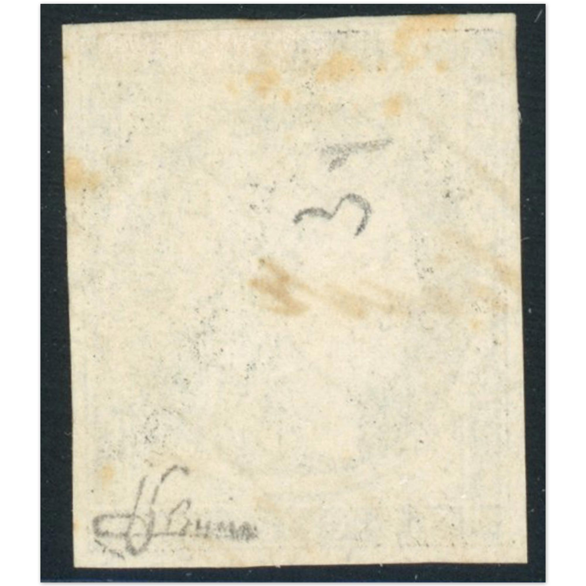 TIMBRE CÉRÈS N°3c VARIÉTÉ GRIS NOIR CLASSIQUE DE FRANCE SIGNÉ BRUN COTE 550€