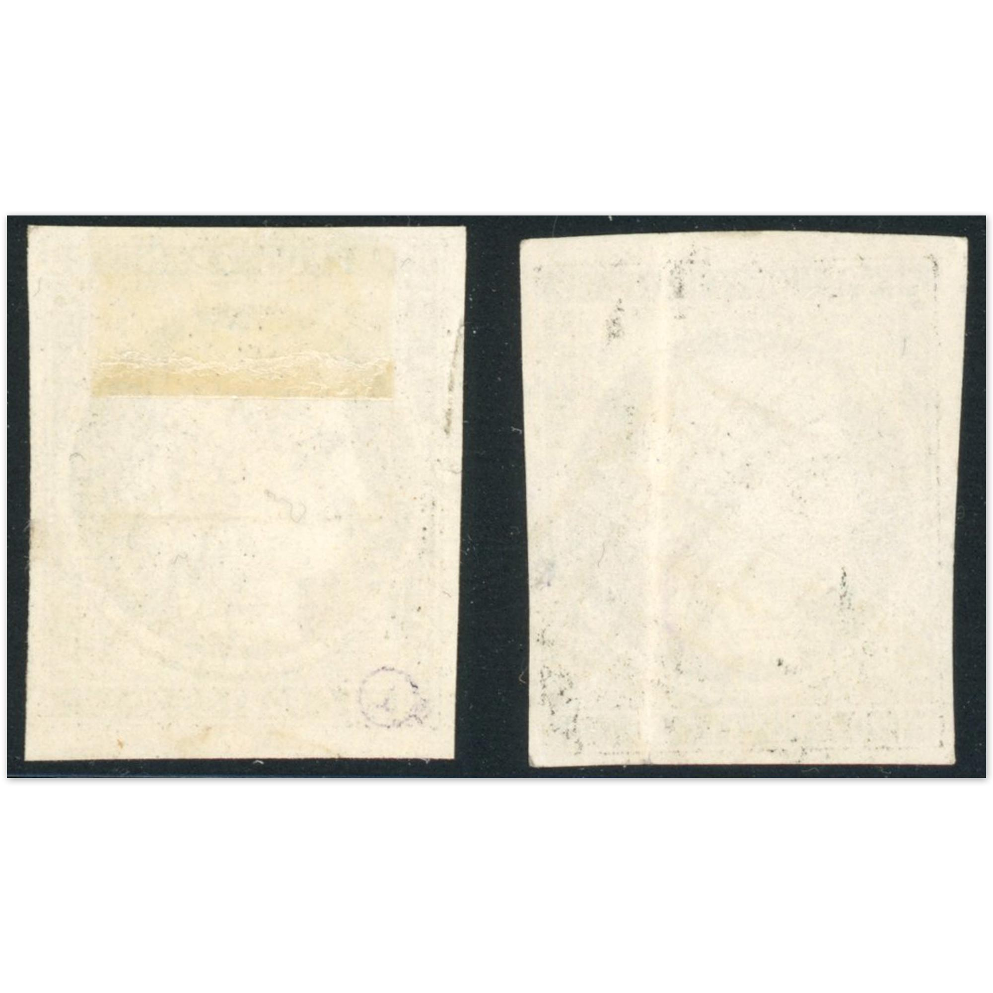 TIMBRES CÉRÈS N°3 CLASSIQUES DE FRANCE DE 1849 EXCELLENT ETAT NOIR ET NOIR/JAUNE