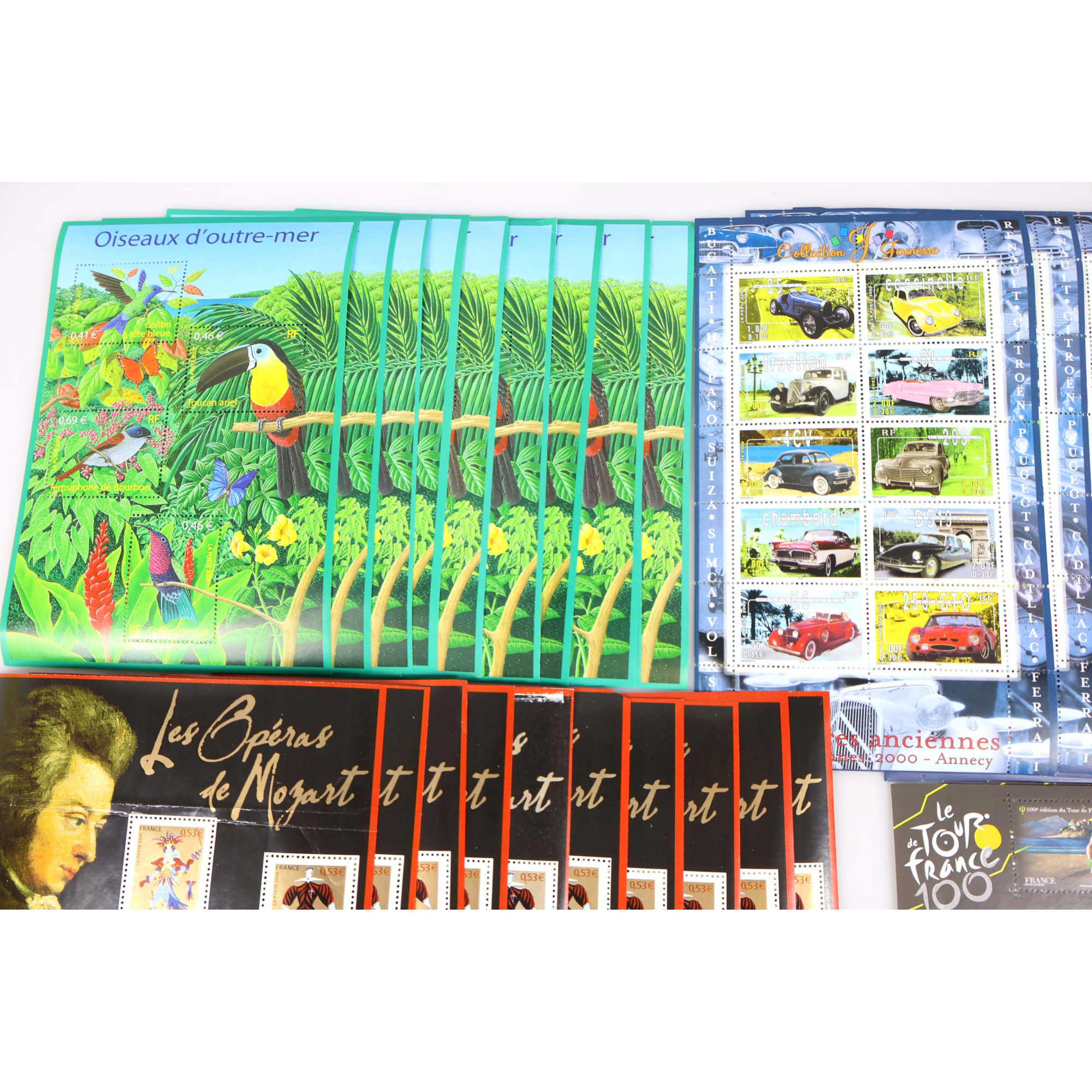 LOT BLOCS FEUILLETS TIMBRES EN EUROS AVEC DÉFAUTS POUR AFFRANCHIR FACIALE 152€