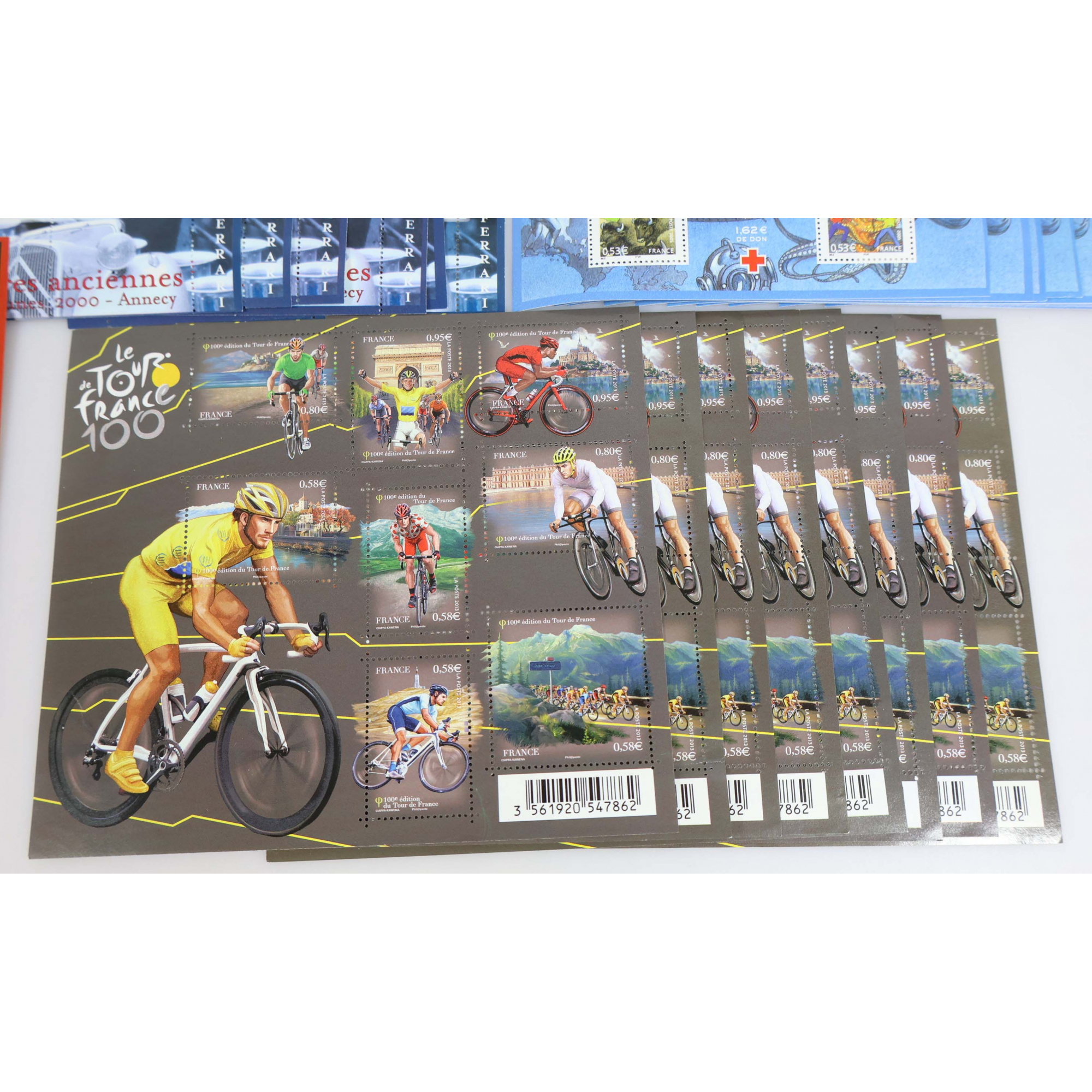 LOT BLOCS FEUILLETS TIMBRES EN EUROS AVEC DÉFAUTS POUR AFFRANCHIR FACIALE 152€