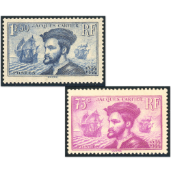 FRANCE N°296-297 JACQUES CARTIER TIMBRES NEUFS** ANNÉE 1934 SUPERBE QUALITE