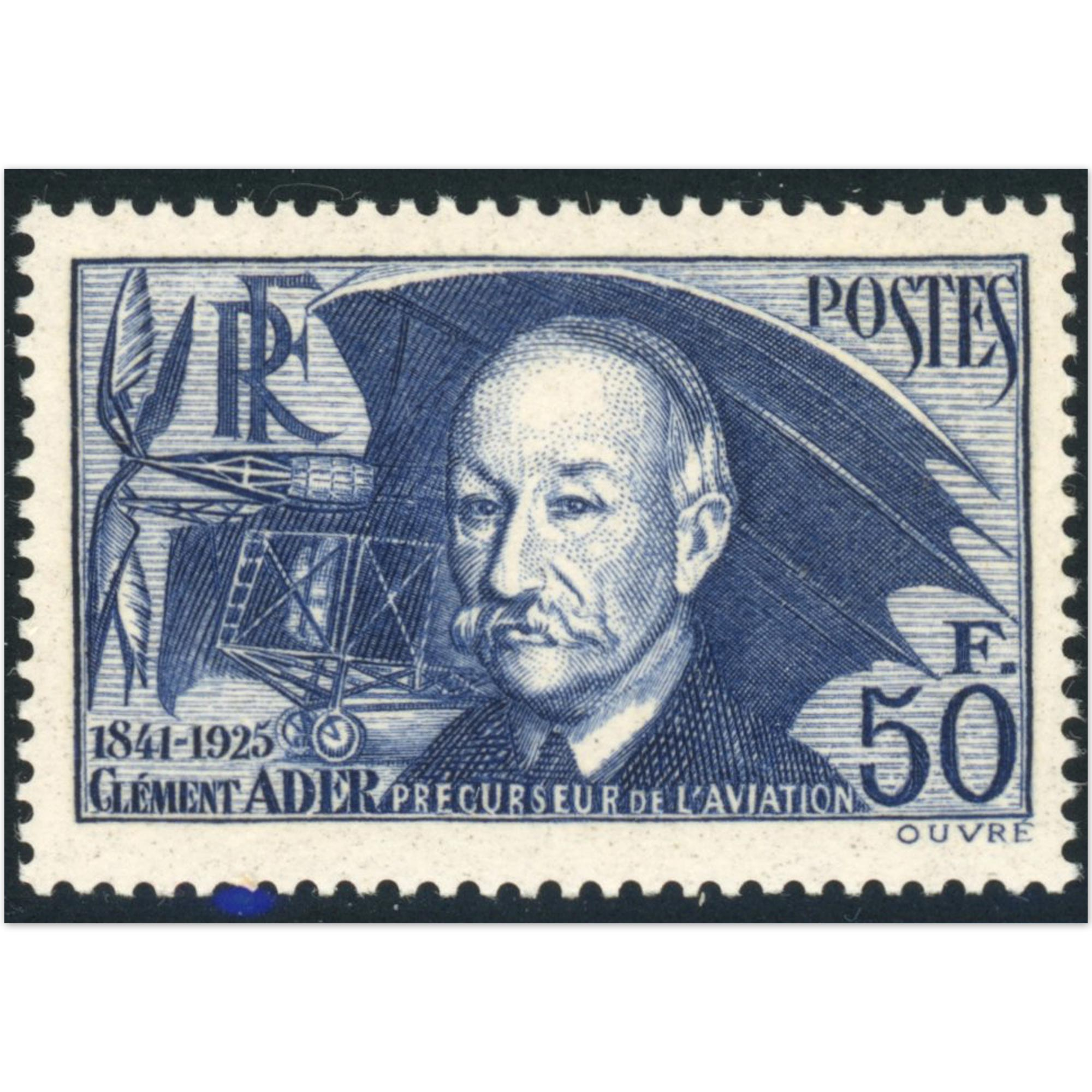 FRANCE N°398 CLÉMENT ADER TIMBRE NEUF** ANNÉE 1938 QUALITÉ LUXE COTE 180€