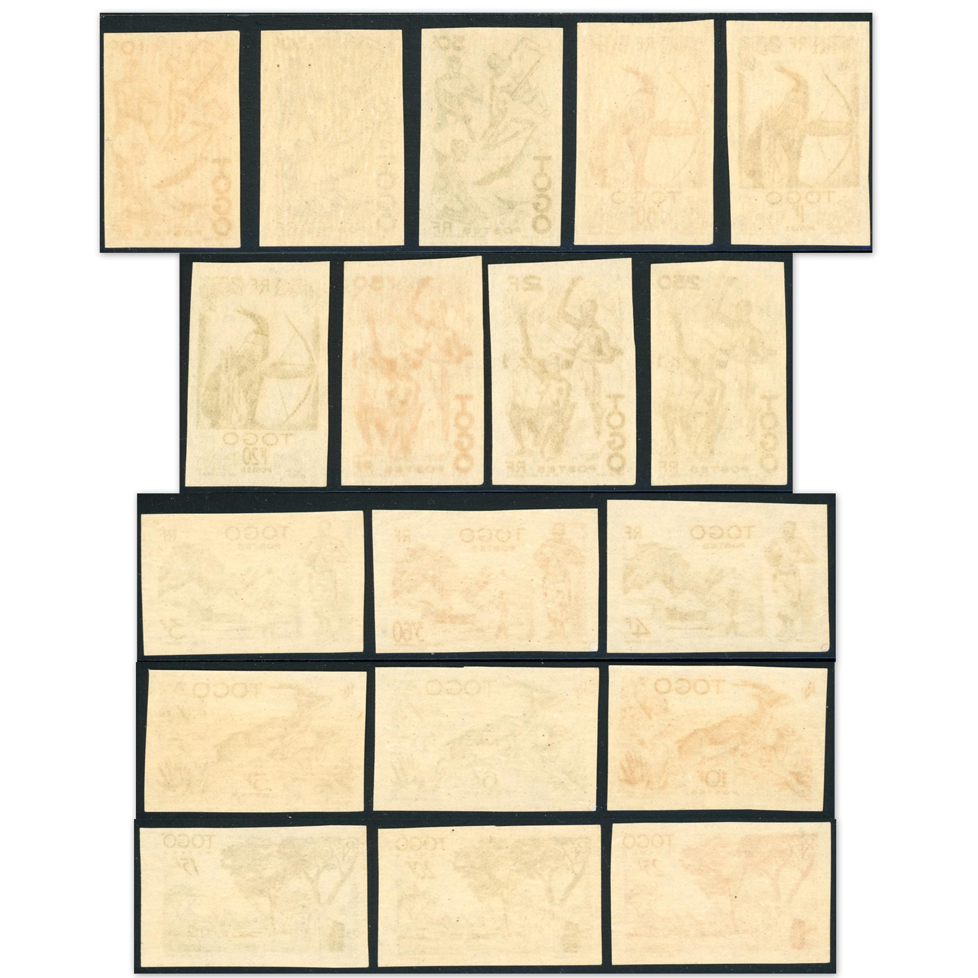 TOGO NON DENTELÉS N°236/263 SÉRIE COMPLÈTE ANCIENNES COLOS FR TIMBRES NEUFS**