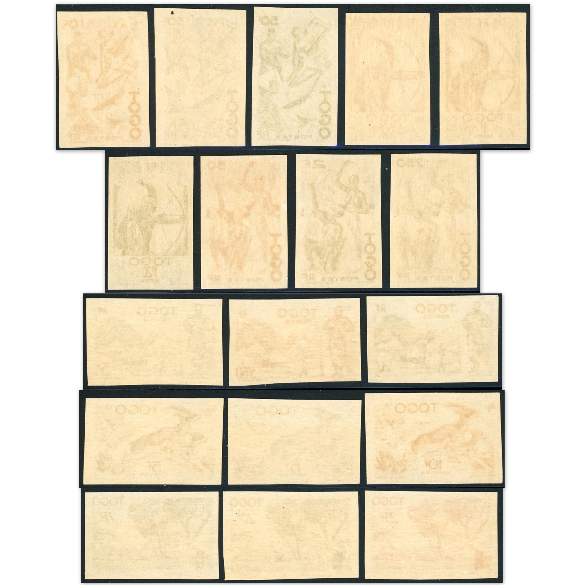 TOGO NON DENTELÉS N°236/263 SÉRIE COMPLÈTE ANCIENNES COLOS FR TIMBRES NEUFS
