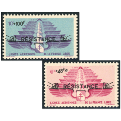 LEVANT RÉSISTANCE POSTE AÉRIENNE N°8 ET 9 TIMBRES NEUFS** ANCIENNES COLOS FR