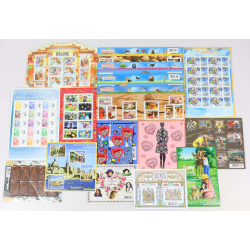LOT BLOCS FEUILLET TIMBRES EN EUROS AVEC DÉFAUTS POUR AFFRANCHIR, FACIALE 80€