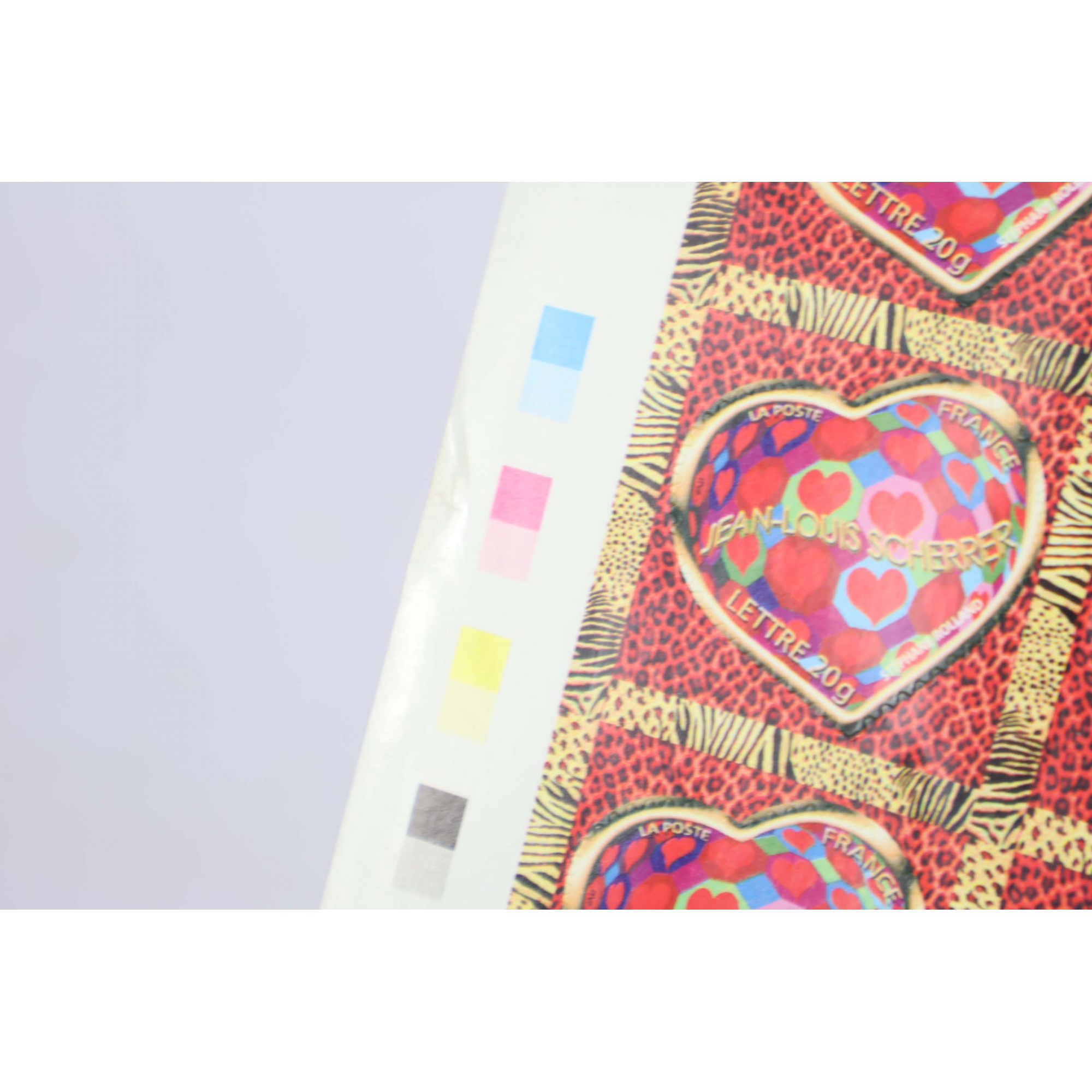 FEUILLE TIMBRES POSTE AUTOADHÉSIFS N°72 SAINT VALENTIN CŒURS DE SCHERRER 2006