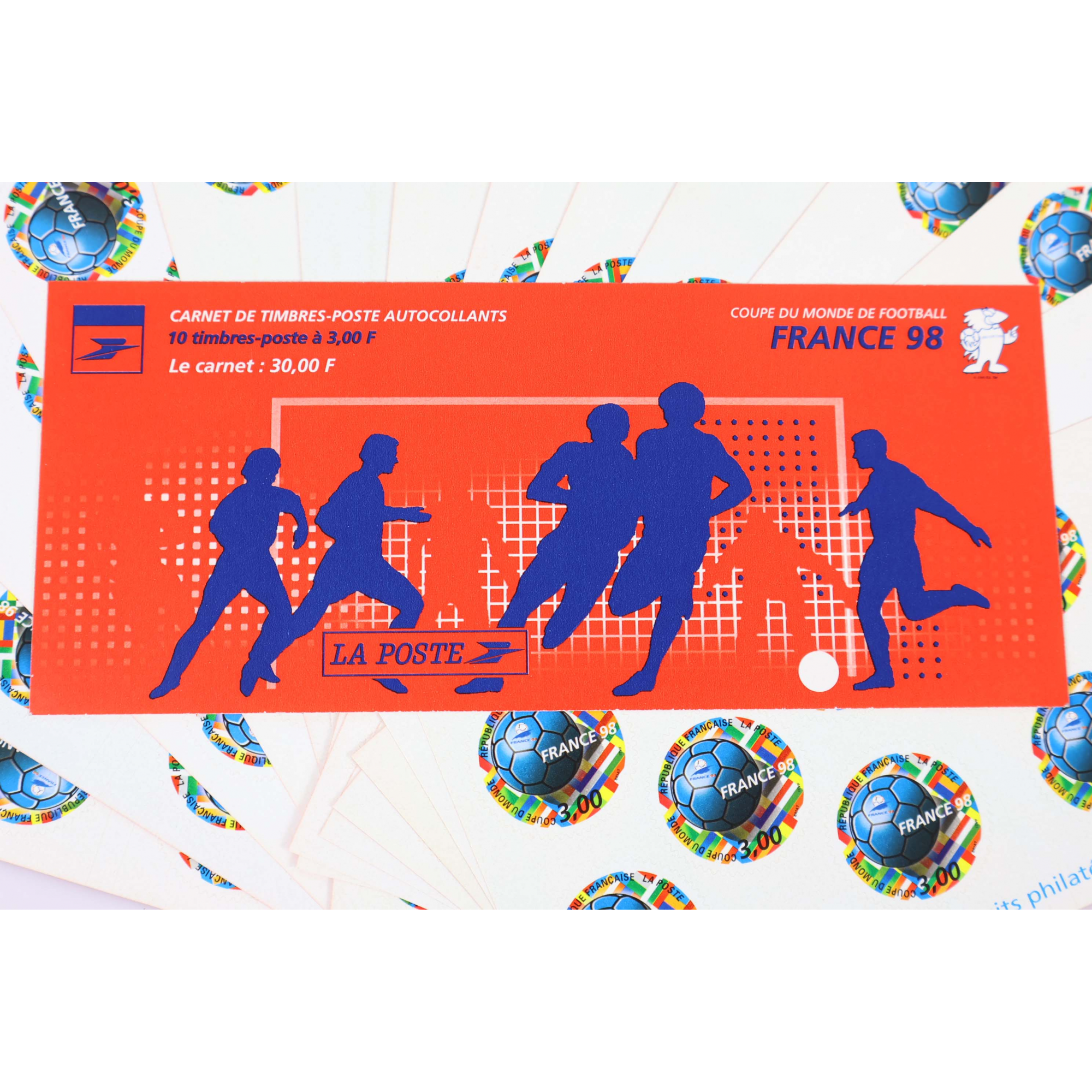 LOT 15 CARNETS AUTOADHÉSIFS BC17 FRANCE 98 TIMBRES NEUFS** 3FFR X 10 FACIALE 69€