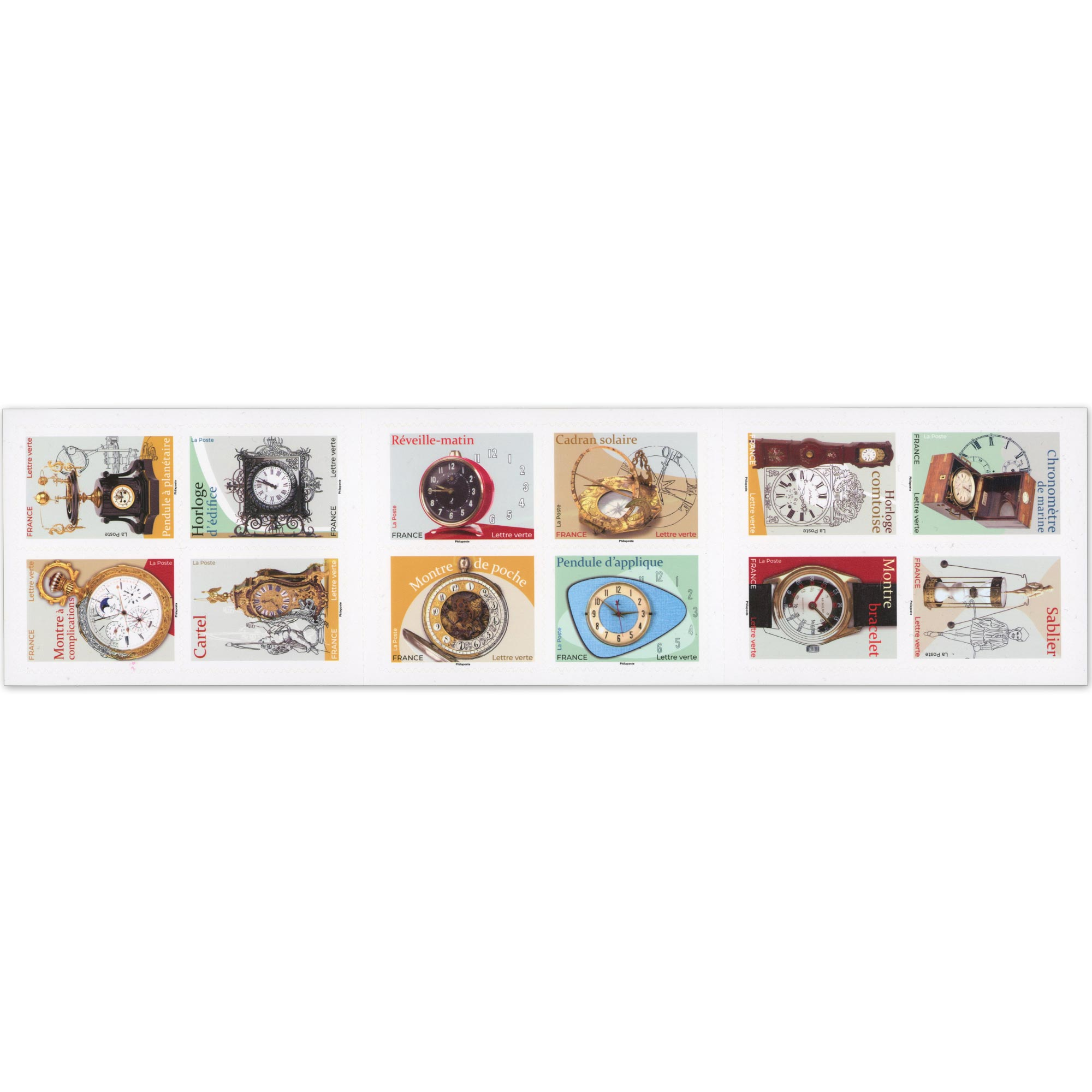 CARNET AUTOADHÉSIF 2025 NON PLIÉ "LA MESURE DU TEMPS" TIMBRES NEUFS** LETTRE 20g