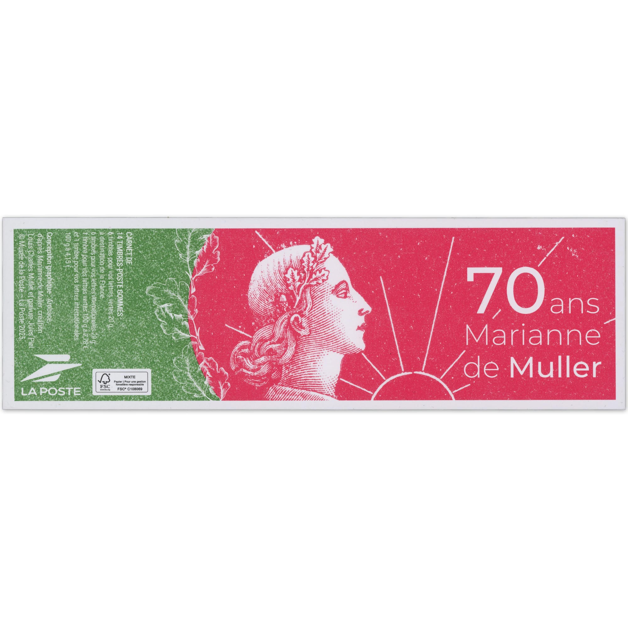 CARNET COMPO VARIABLE N°1537 ANNÉE 2025 NON PLIÉ "70 ANS MARIANNE DE MULLER"