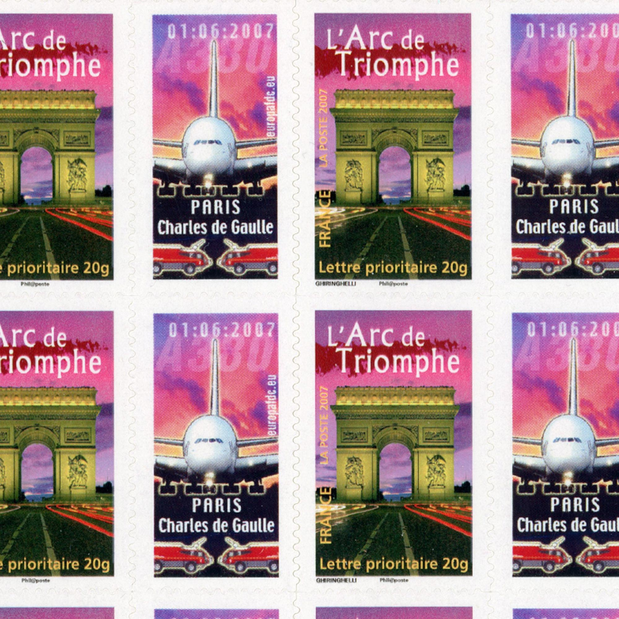 FEUILLE PERSONNALISÉE N°F3599B AUTOADHÉSIF VIGNETTE AÉROPORT COTE 400€