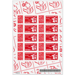 FEUILLE PERSONNALISÉE N°F3802Ab AUTOADHÉSIF VIGNETTE "PRÉSIDENTIELLE 2007"