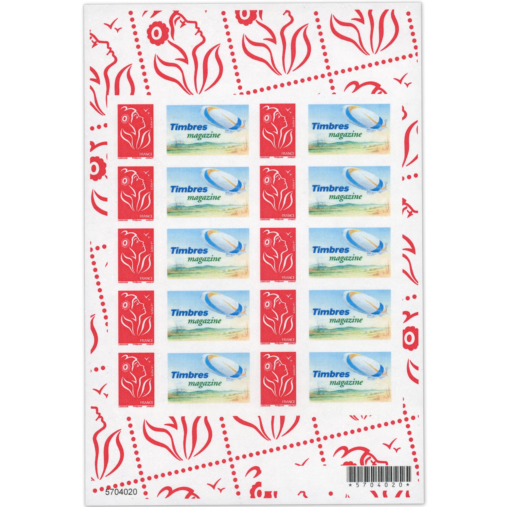 FEUILLE PERSONNALISÉE N°F3802Ab AUTOADHÉSIF VIGNETTE TIMBRES MAGAZINE COTE 110€