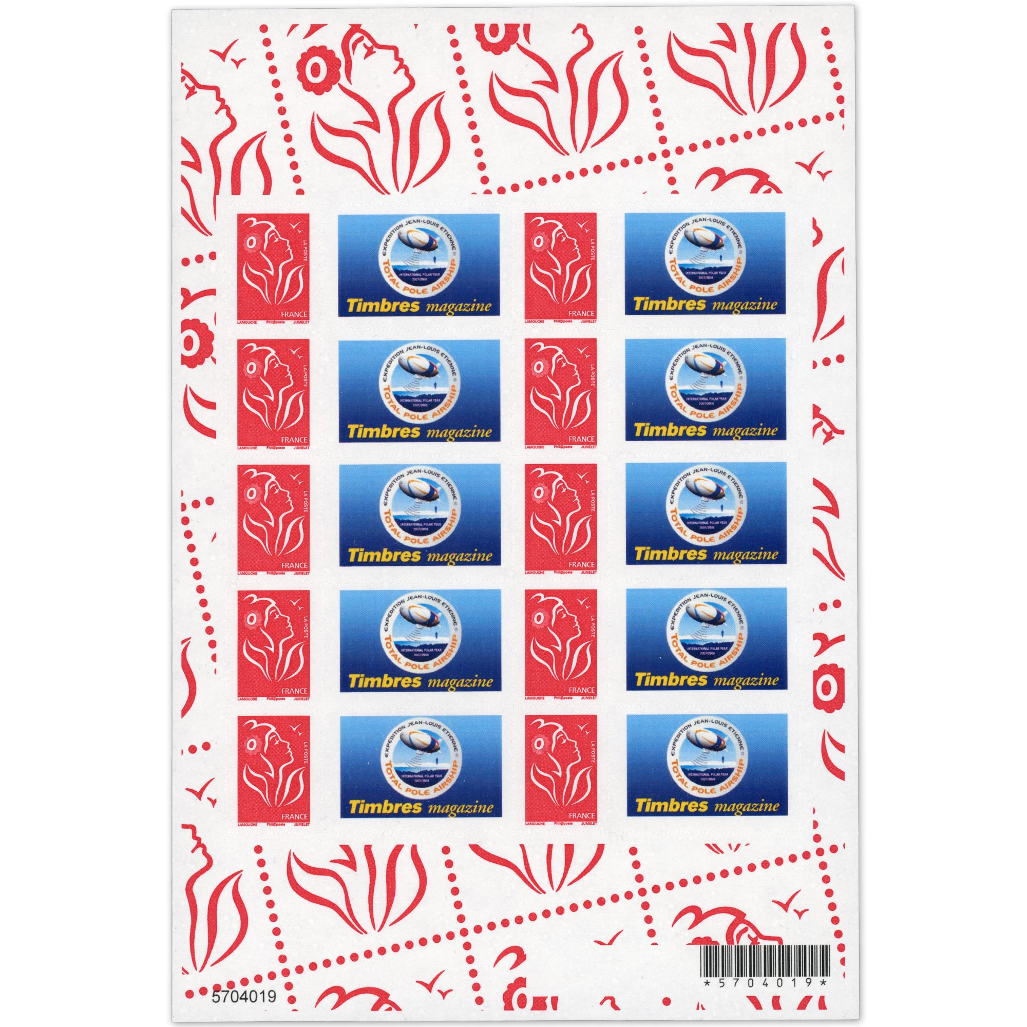 FEUILLE PERSONNALISÉE N°F3802Ab VIGNETTE TIMBRES MAGAZINE AUTOADHÉSIF COTE 110€