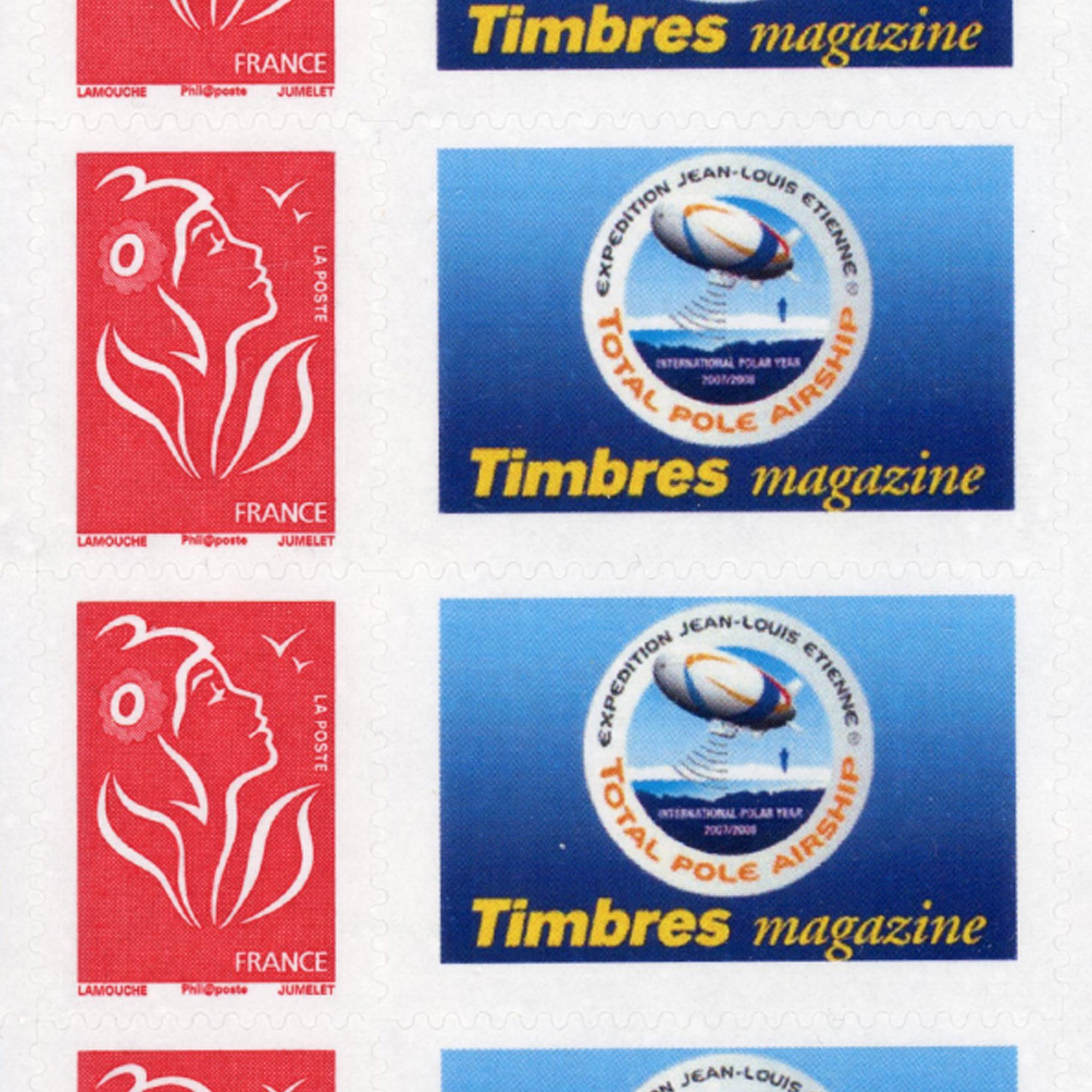 FEUILLE PERSONNALISÉE N°F3802Ab VIGNETTE TIMBRES MAGAZINE AUTOADHÉSIF COTE 110€